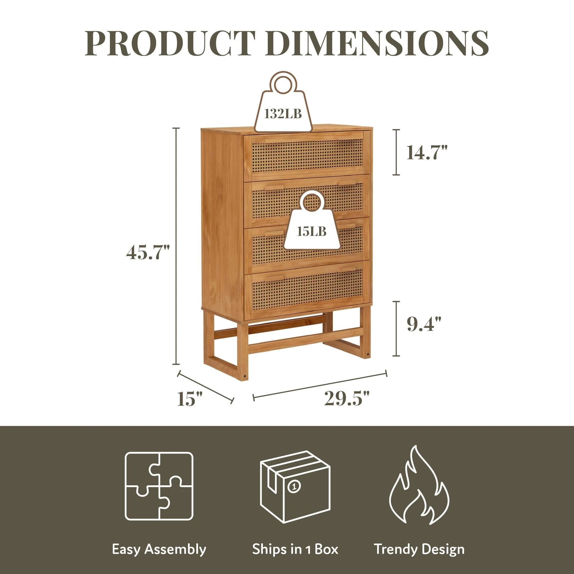 Talo - 4 Drawer Dresser - Natural - Image 4