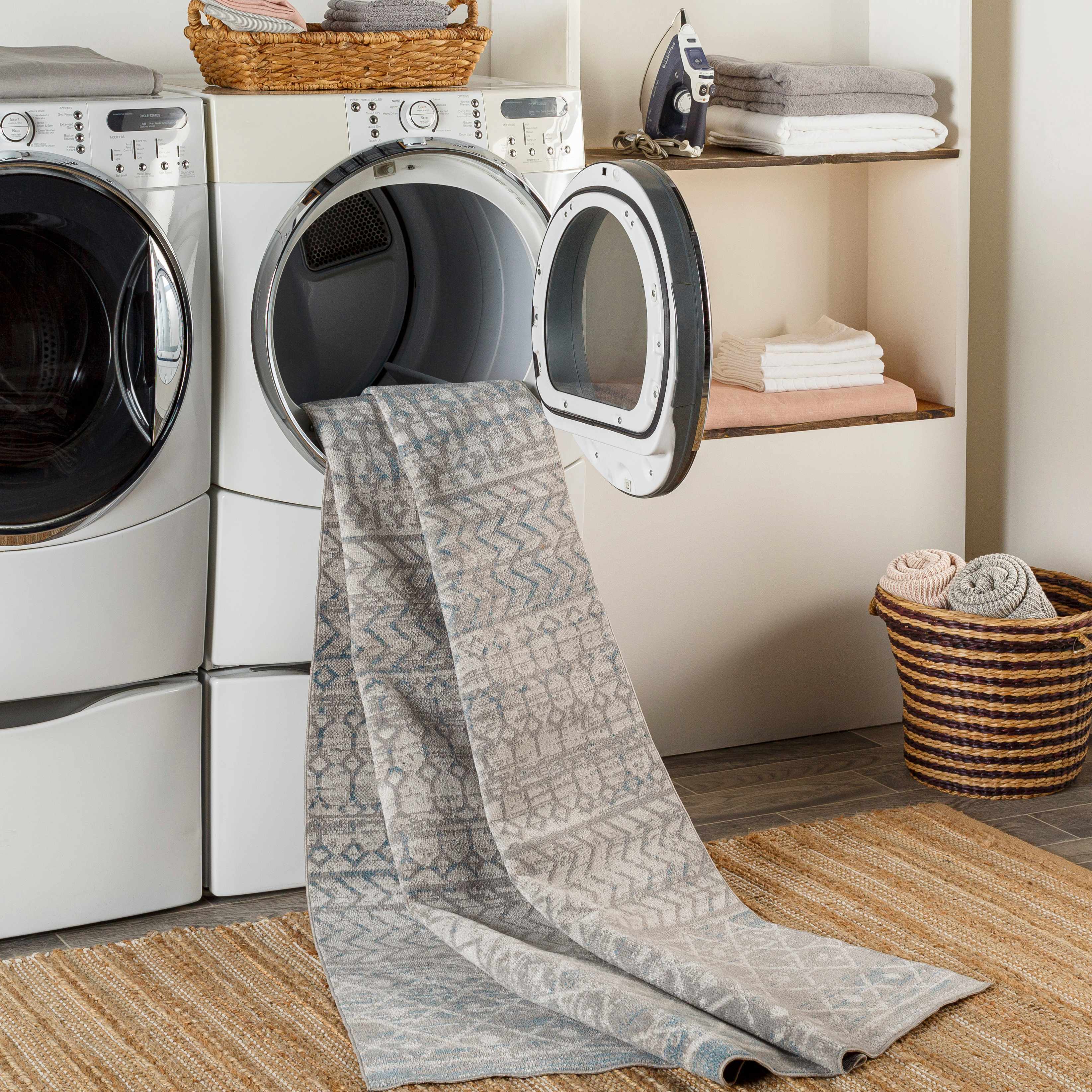 Tambac Blue & Gray Washable Area Rug - Clearance - Image 6
