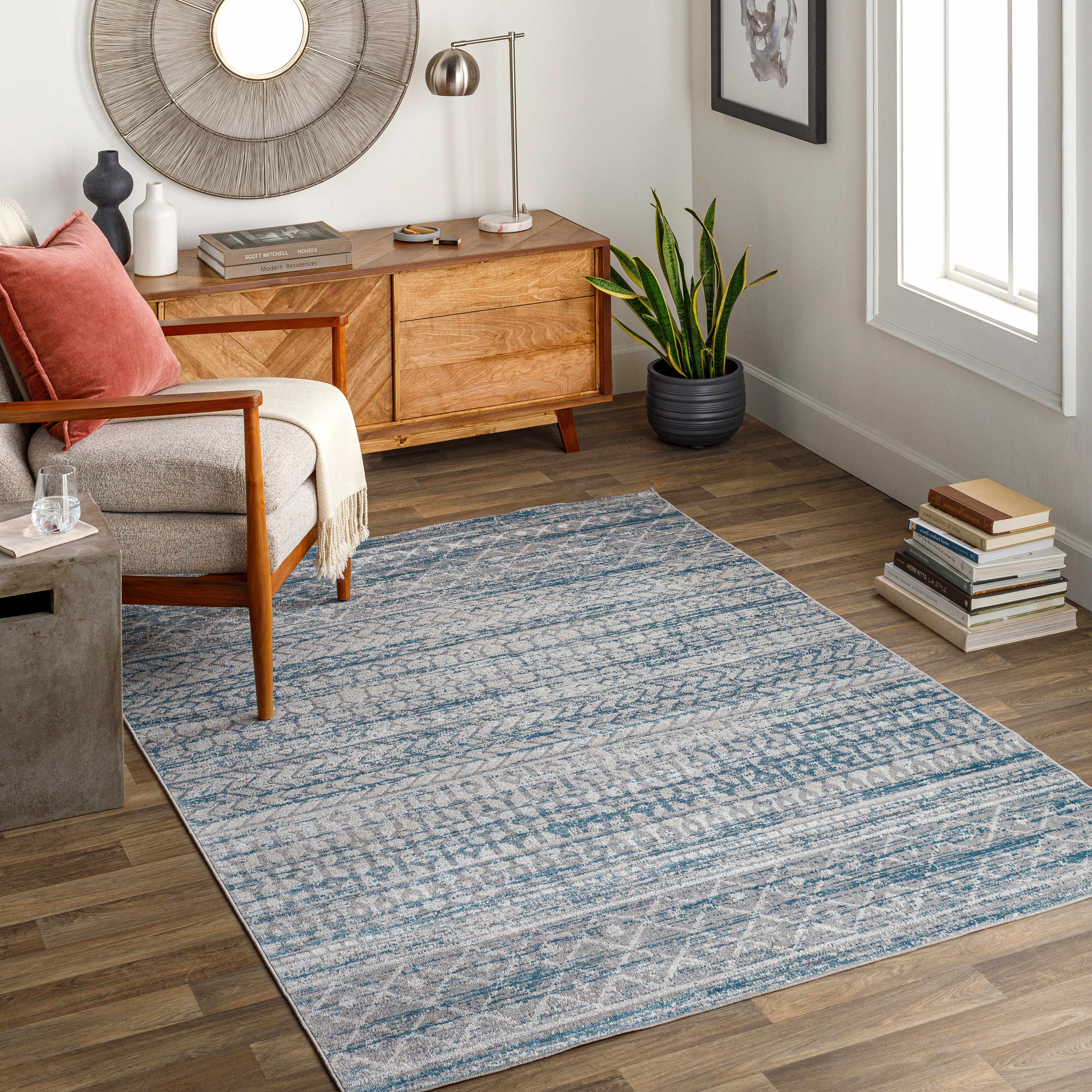 Tambac Blue Washable Area Rug - Clearance - Image 2