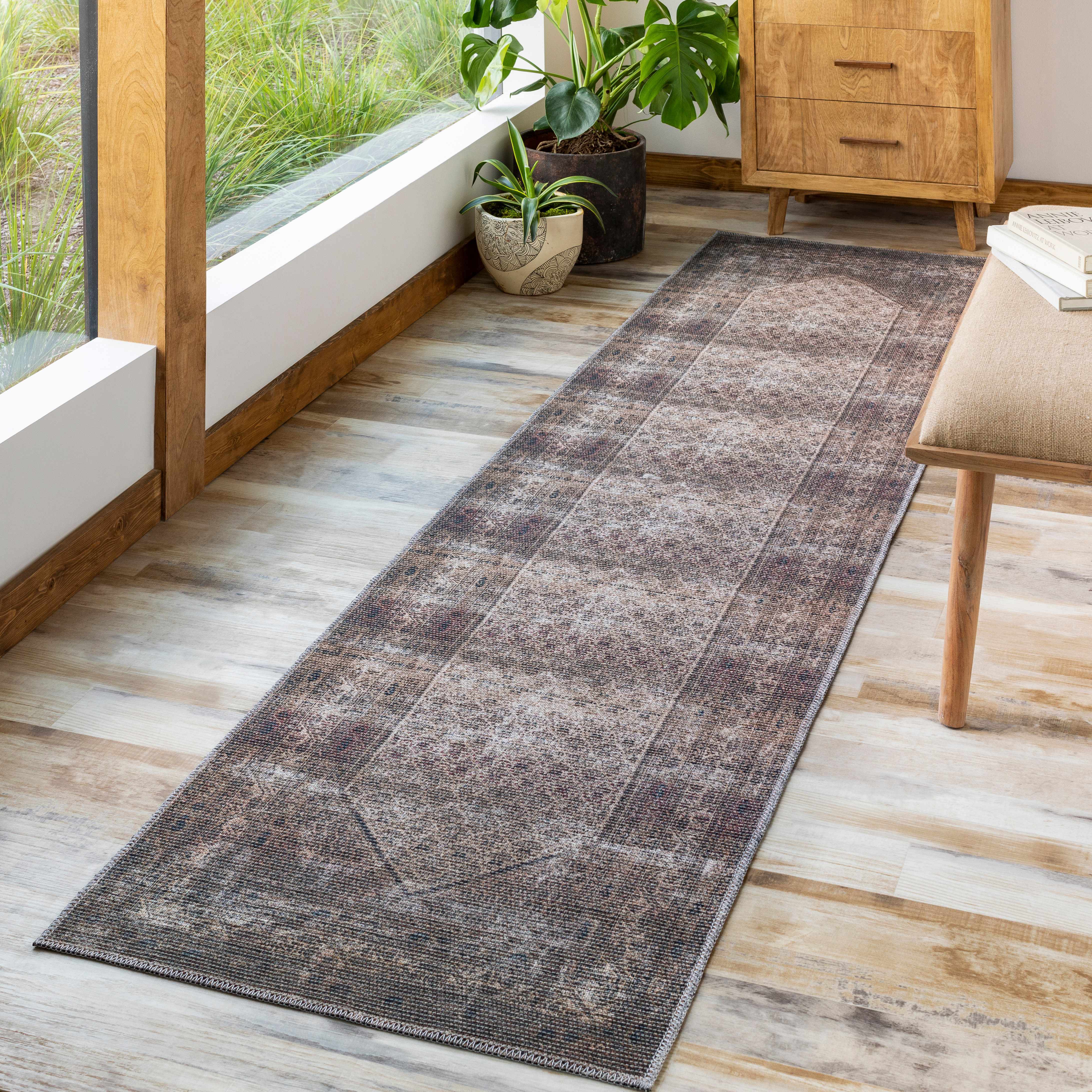 Tan Ormstown Distressed Washable Area Rug - Clearance - Image 4