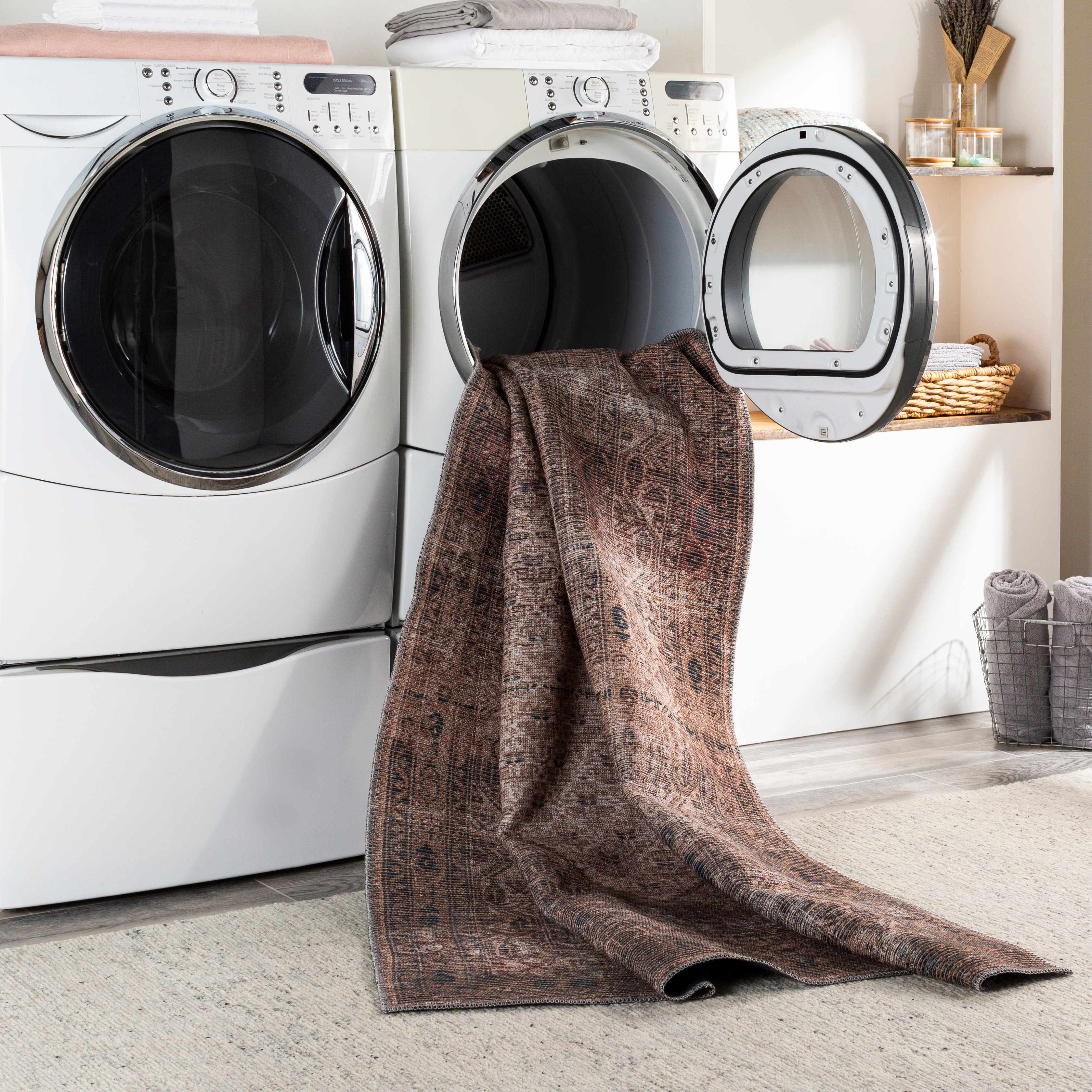 Tan Ormstown Distressed Washable Area Rug - Clearance - Image 6