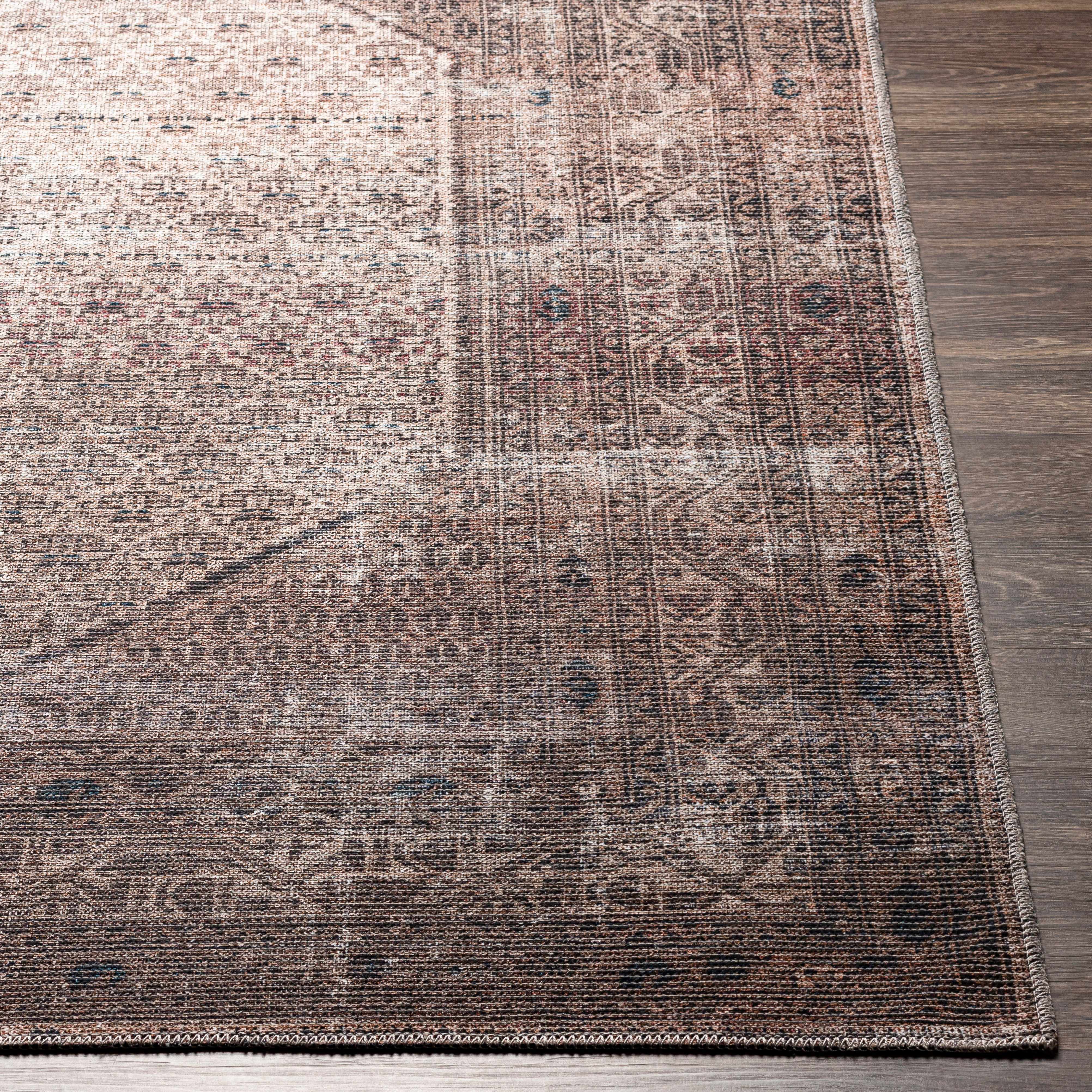 Tan Ormstown Distressed Washable Area Rug - Clearance - Image 9