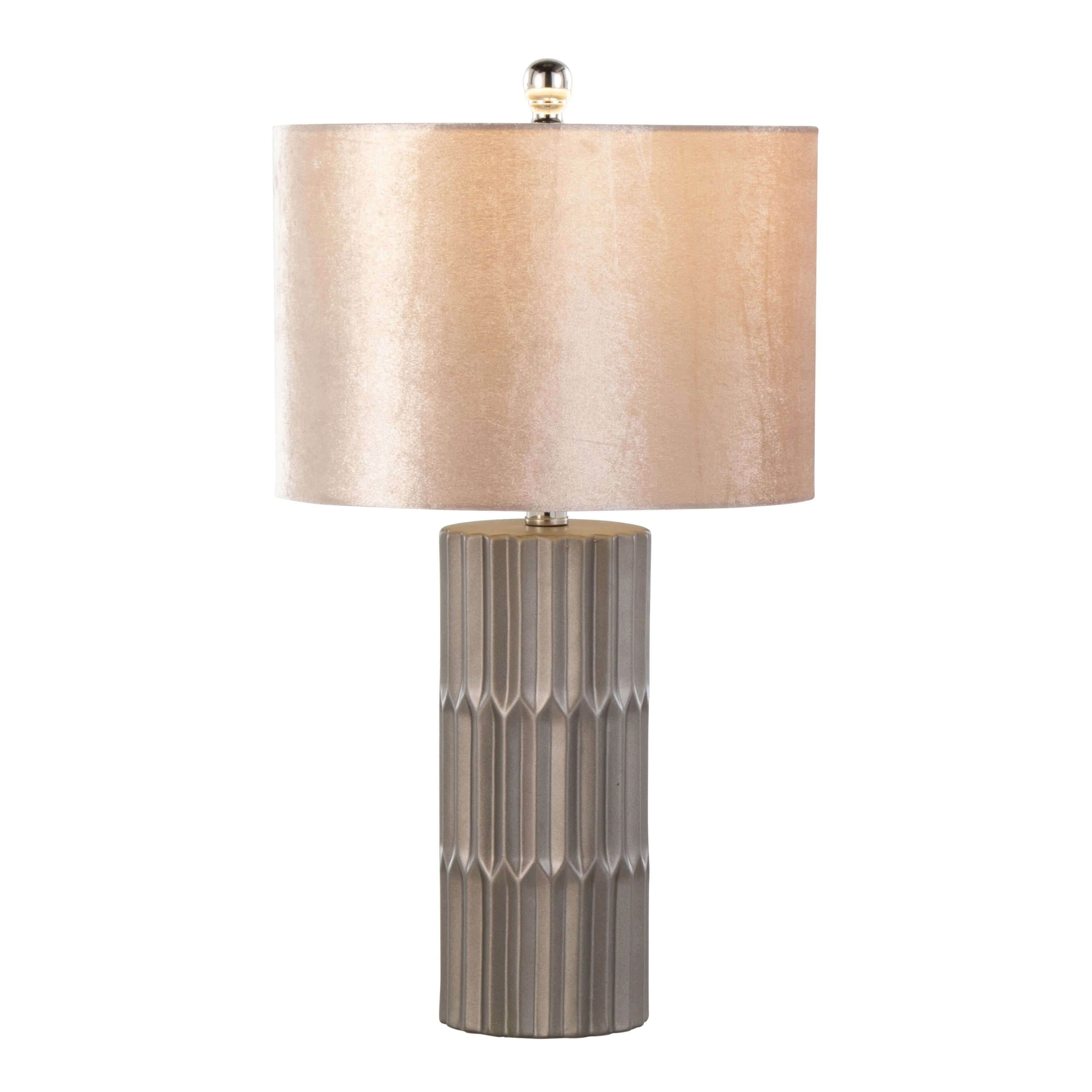 Tania 22" Contemporary Ceramic Table Lamp with Champagne Shade - Image 2