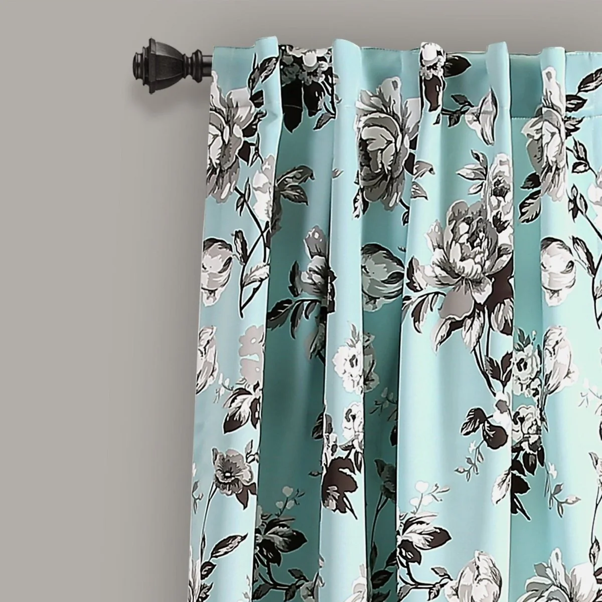 Tania Floral Light Filtering Window Curtain Panel Set - Image 3