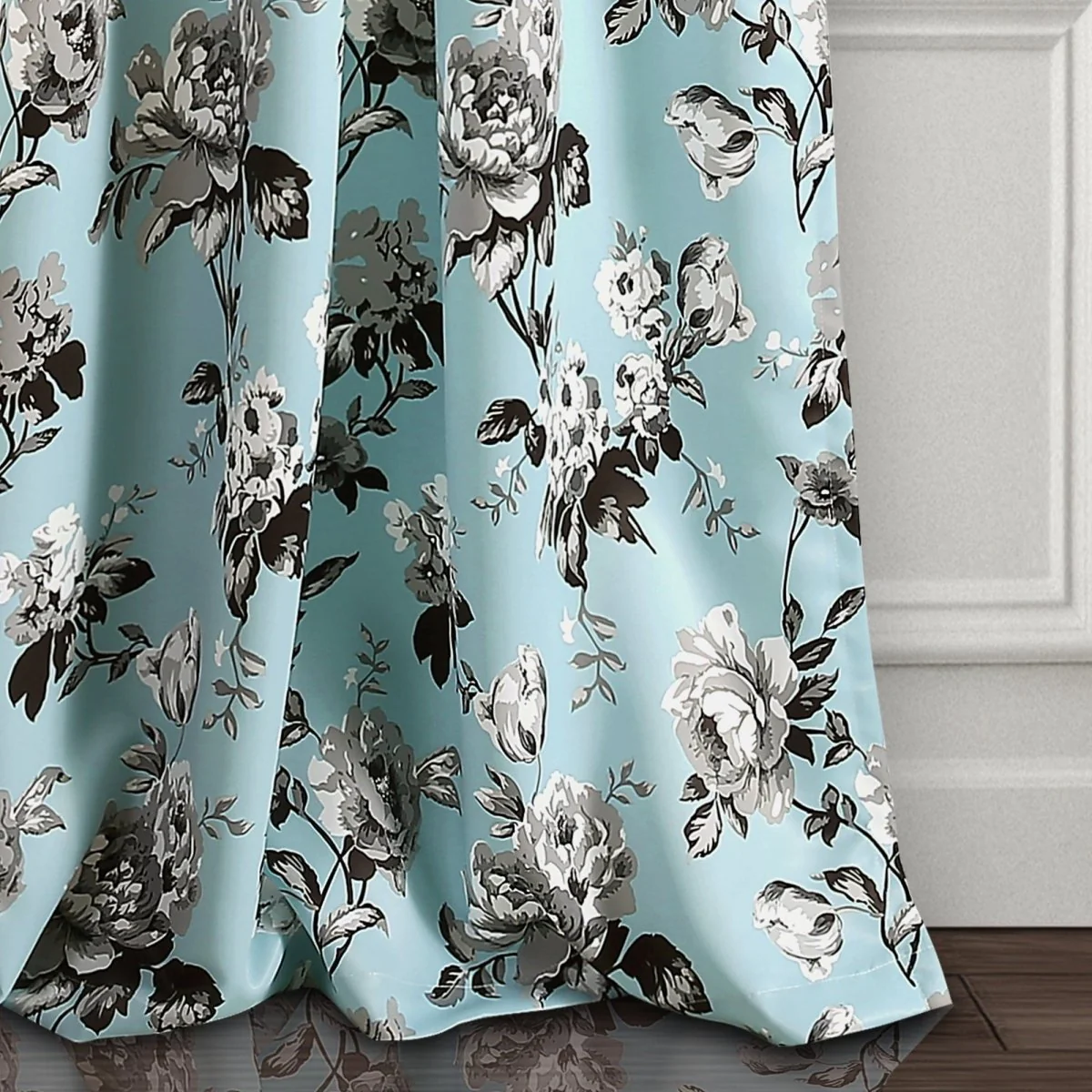 Tania Floral Light Filtering Window Curtain Panel Set - Image 4