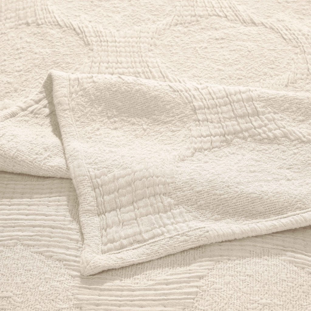 Tanta Cotton Medium Weight Textured Modern Circles Woven Coverlet - Image 11