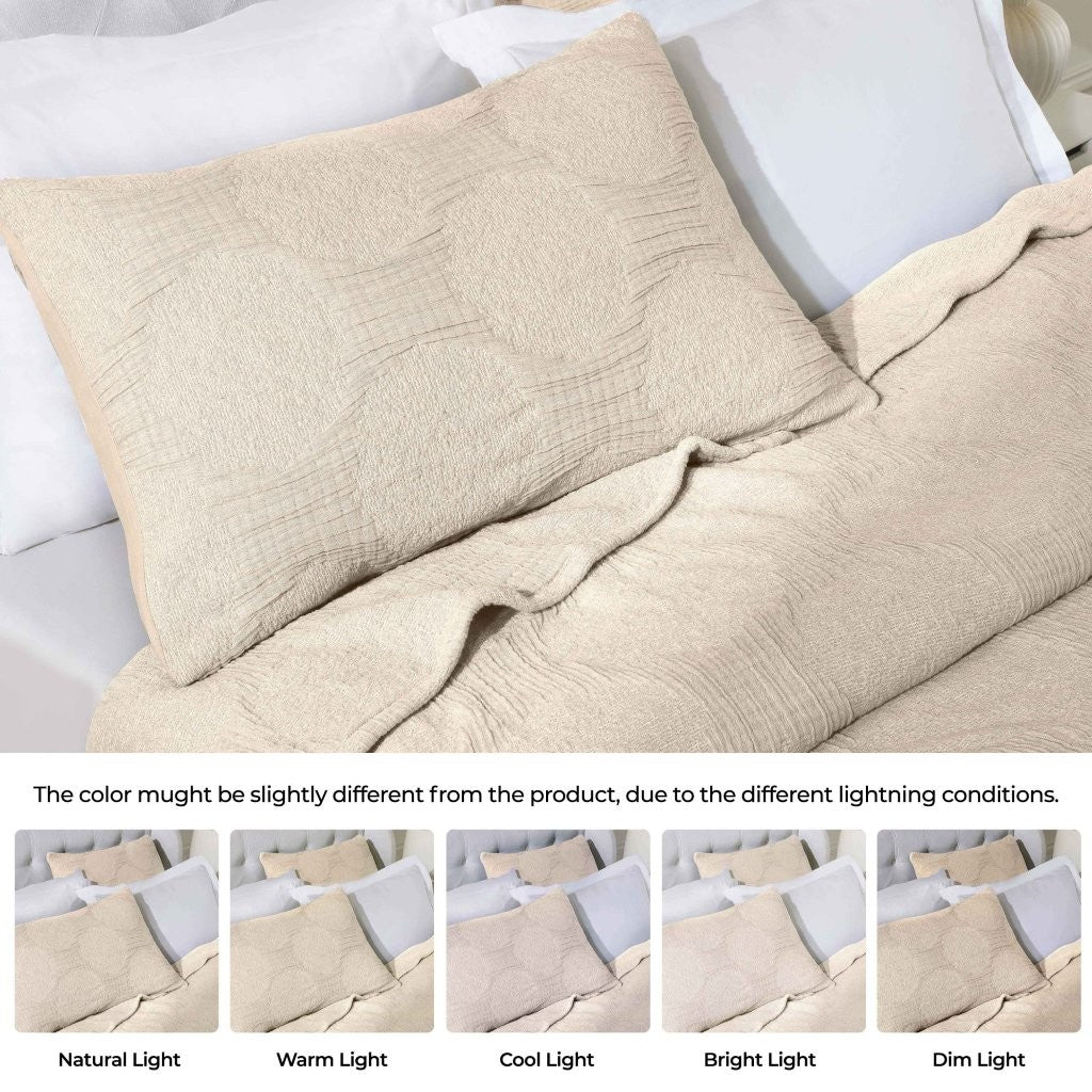 Tanta Cotton Medium Weight Textured Modern Circles Woven Coverlet - Image 22