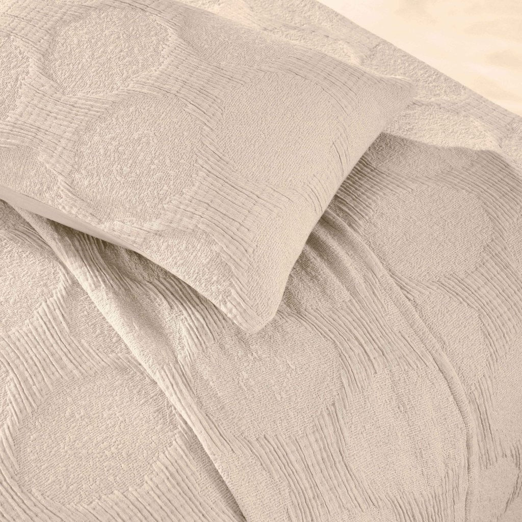 Tanta Cotton Medium Weight Textured Modern Circles Woven Coverlet - Image 24