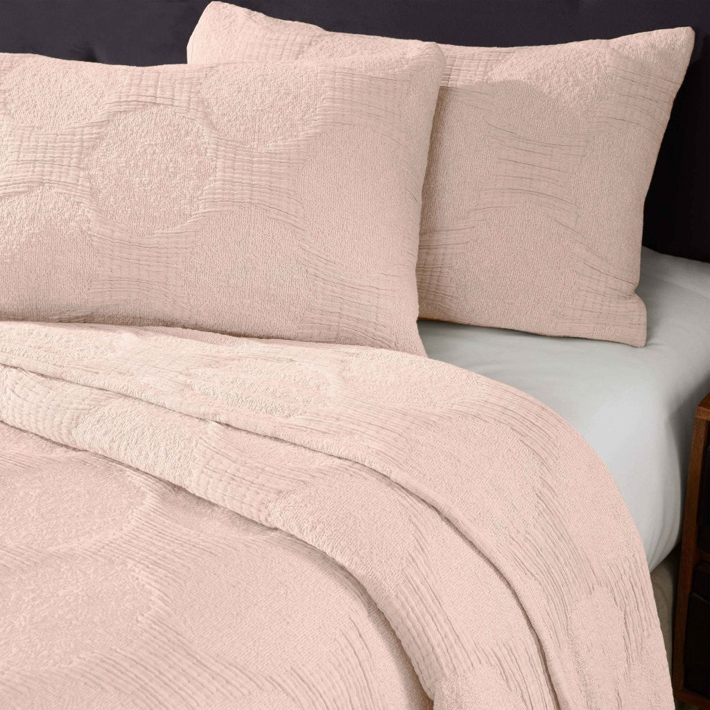 Tanta Cotton Medium Weight Textured Modern Circles Woven Coverlet - Image 27