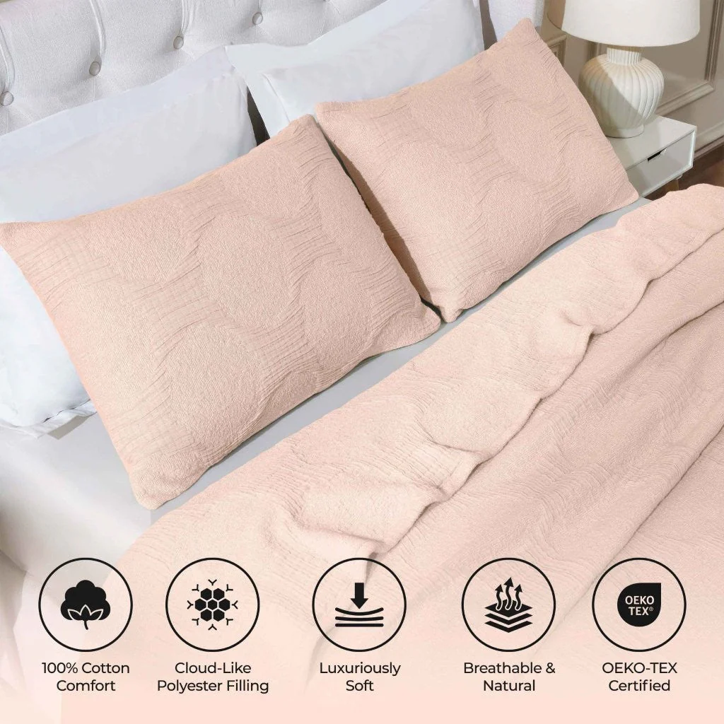 Tanta Cotton Medium Weight Textured Modern Circles Woven Coverlet - Image 32