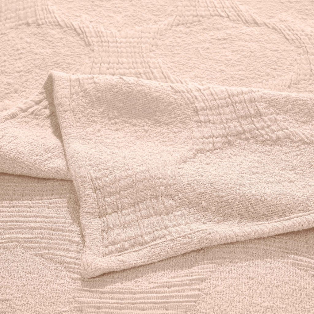 Tanta Cotton Medium Weight Textured Modern Circles Woven Coverlet - Image 35