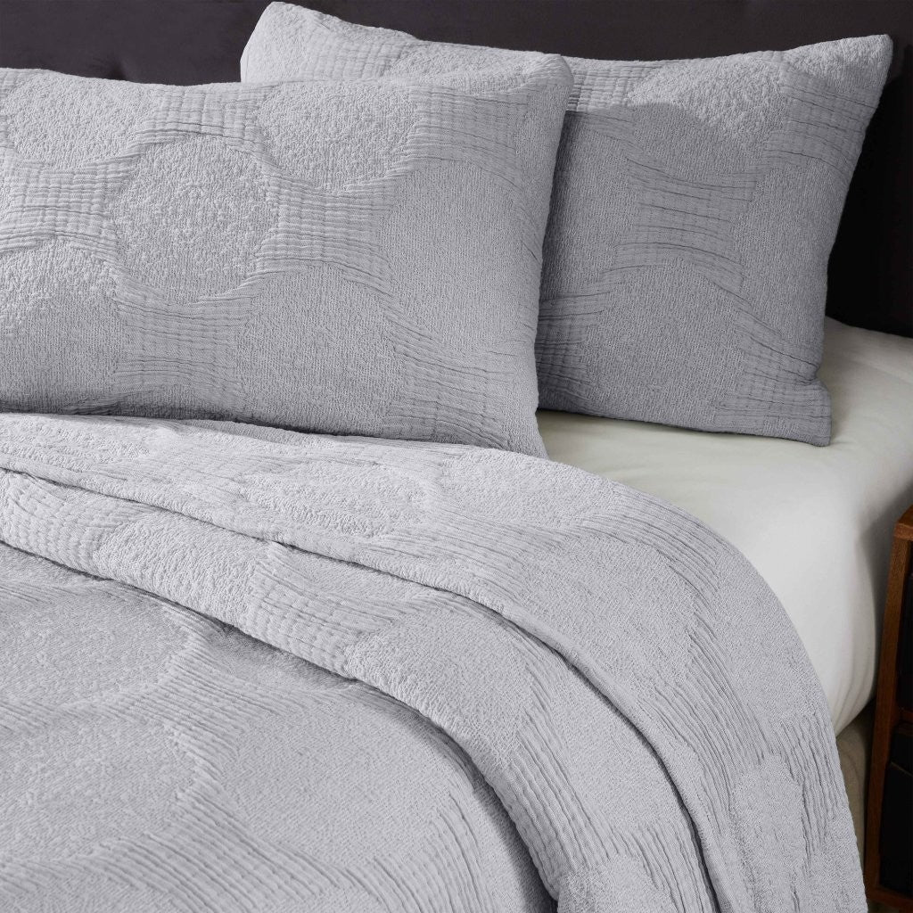 Tanta Cotton Medium Weight Textured Modern Circles Woven Coverlet - Image 39
