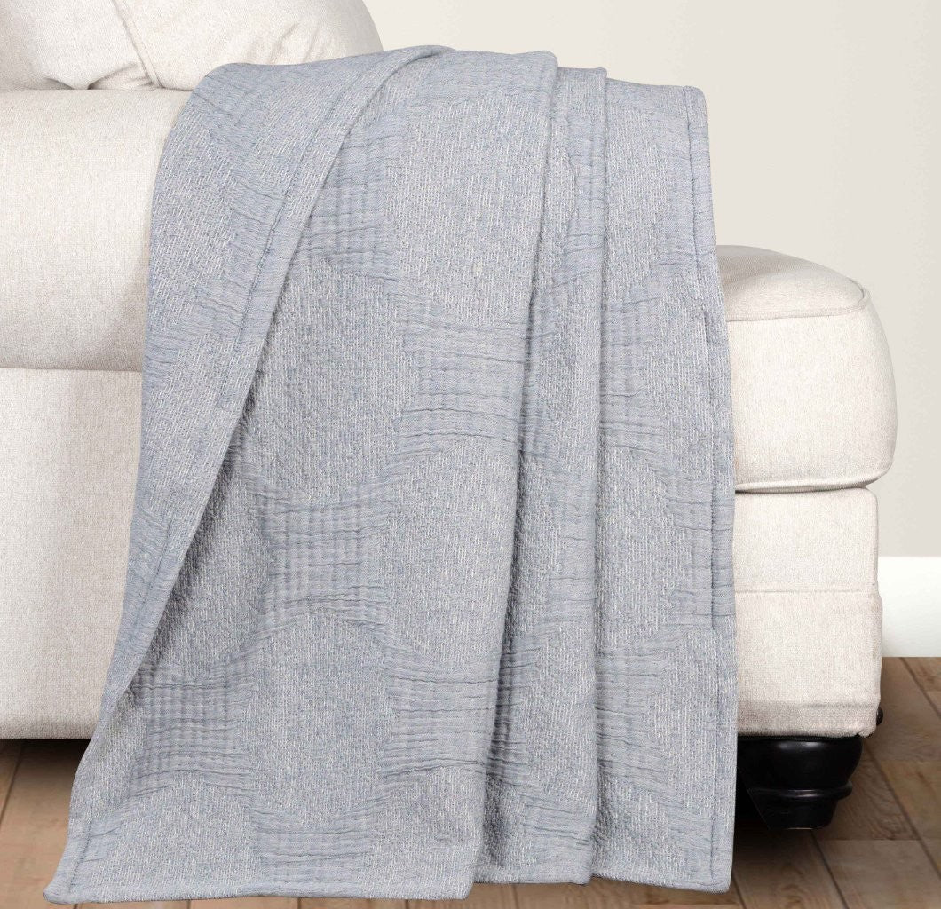 Tanta Cotton Medium Weight Textured Modern Circles Woven Coverlet - Image 40
