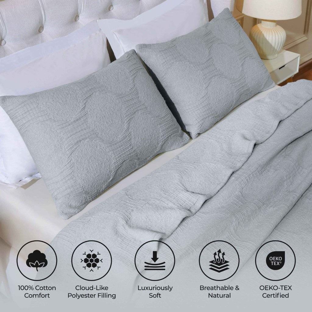 Tanta Cotton Medium Weight Textured Modern Circles Woven Coverlet - Image 44