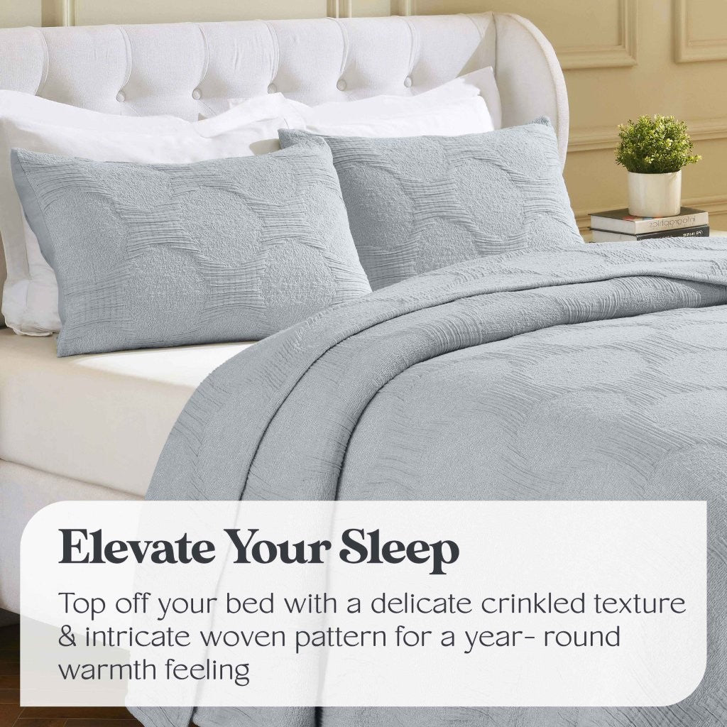 Tanta Cotton Medium Weight Textured Modern Circles Woven Coverlet - Image 45