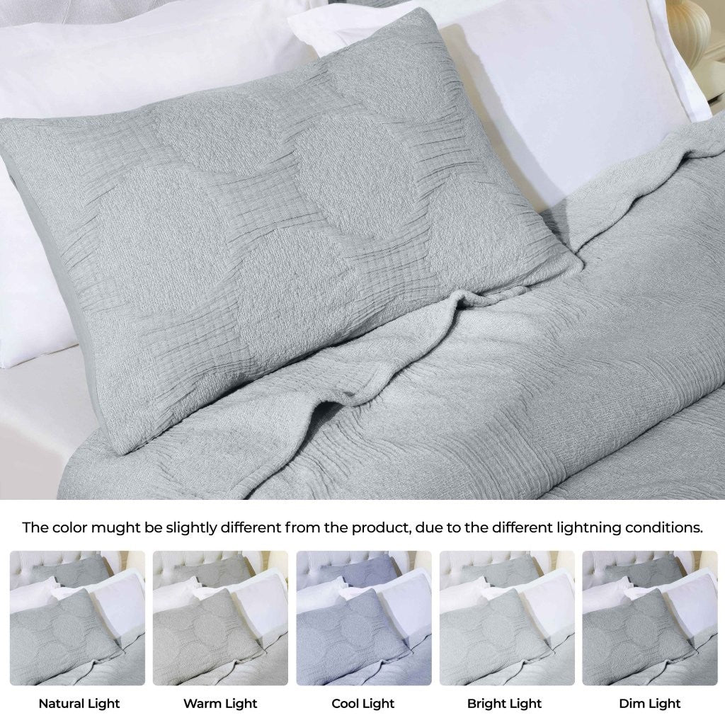 Tanta Cotton Medium Weight Textured Modern Circles Woven Coverlet - Image 46