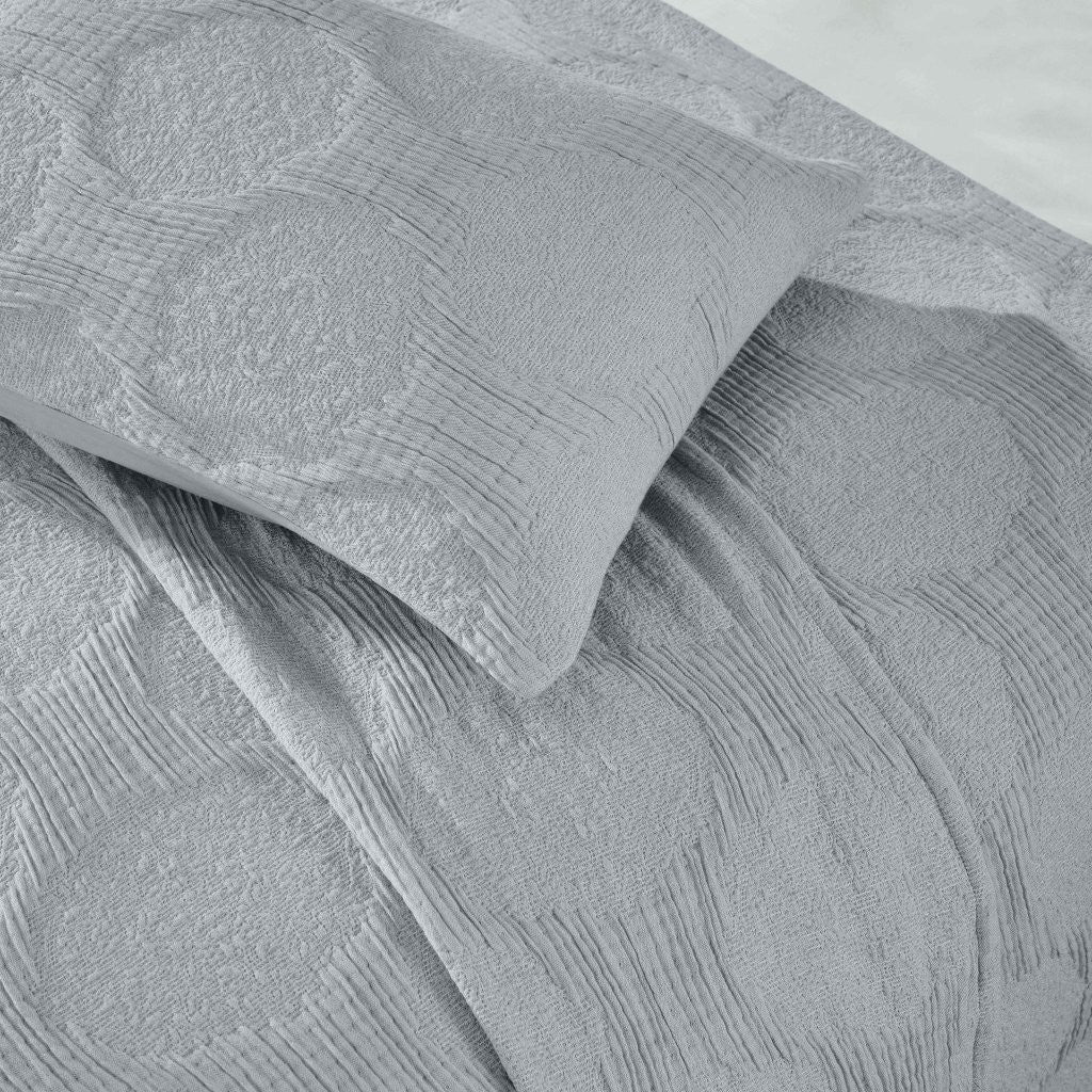 Tanta Cotton Medium Weight Textured Modern Circles Woven Coverlet - Image 48