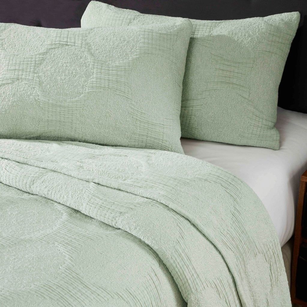 Tanta Cotton Medium Weight Textured Modern Circles Woven Coverlet - Image 51