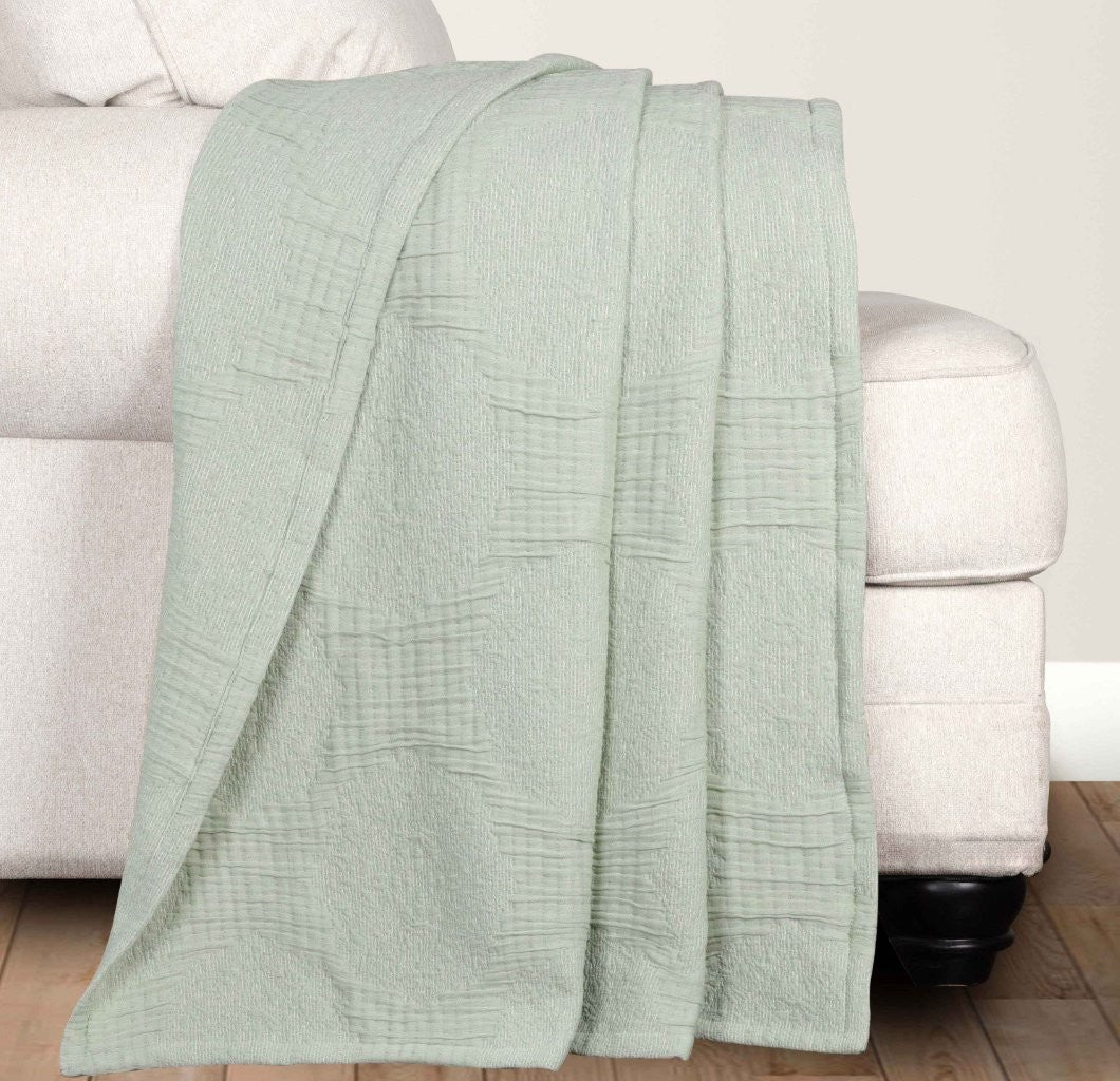 Tanta Cotton Medium Weight Textured Modern Circles Woven Coverlet - Image 52