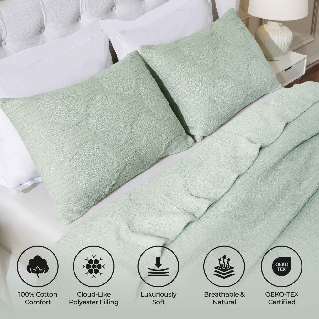Tanta Cotton Medium Weight Textured Modern Circles Woven Coverlet - Image 56