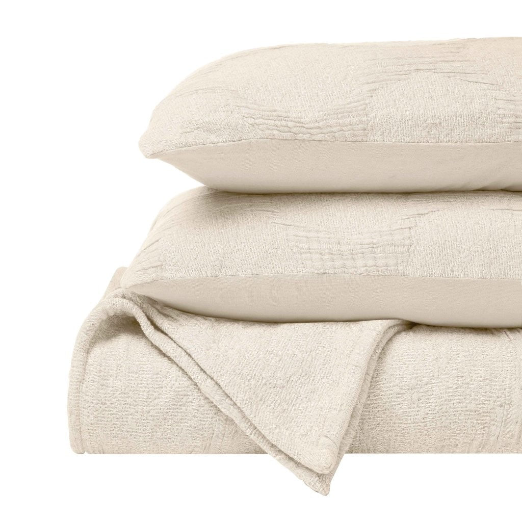 Tanta Cotton Medium Weight Textured Modern Circles Woven Coverlet - Image 6