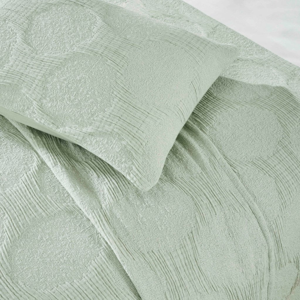 Tanta Cotton Medium Weight Textured Modern Circles Woven Coverlet - Image 60