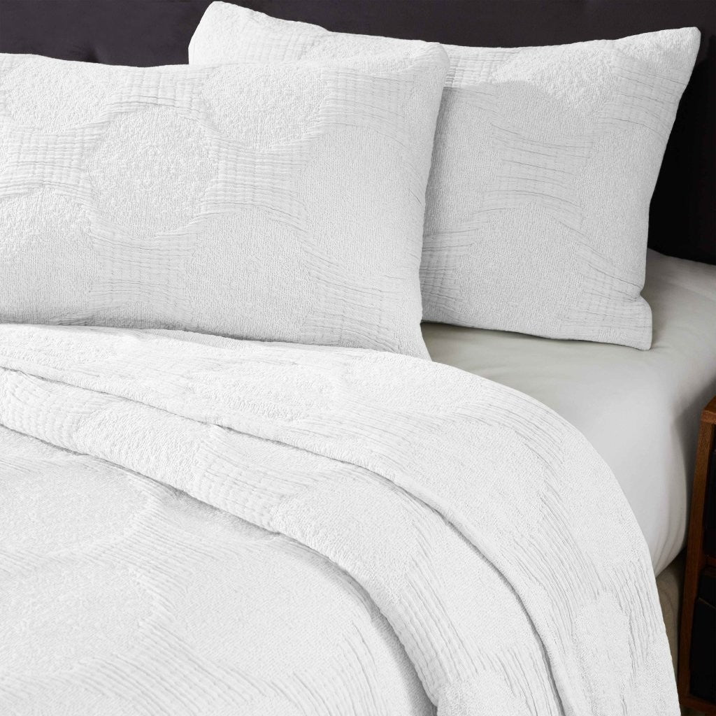 Tanta Cotton Medium Weight Textured Modern Circles Woven Coverlet - Image 62