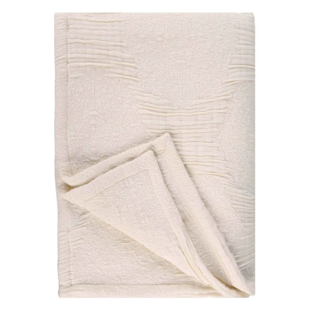 Tanta Cotton Medium Weight Textured Modern Circles Woven Coverlet - Image 7