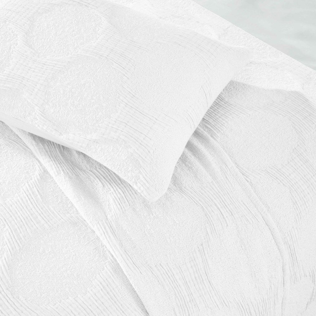 Tanta Cotton Medium Weight Textured Modern Circles Woven Coverlet - Image 71
