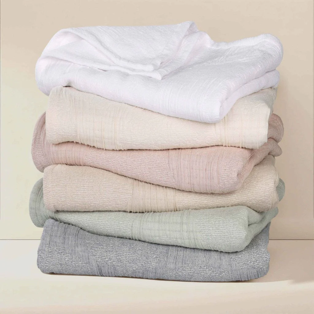 Tanta Cotton Medium Weight Textured Modern Circles Woven Coverlet - Image 73