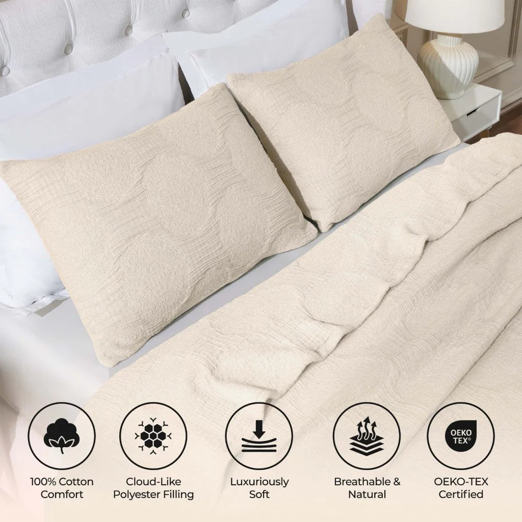 Tanta Cotton Medium Weight Textured Modern Circles Woven Coverlet - Image 8