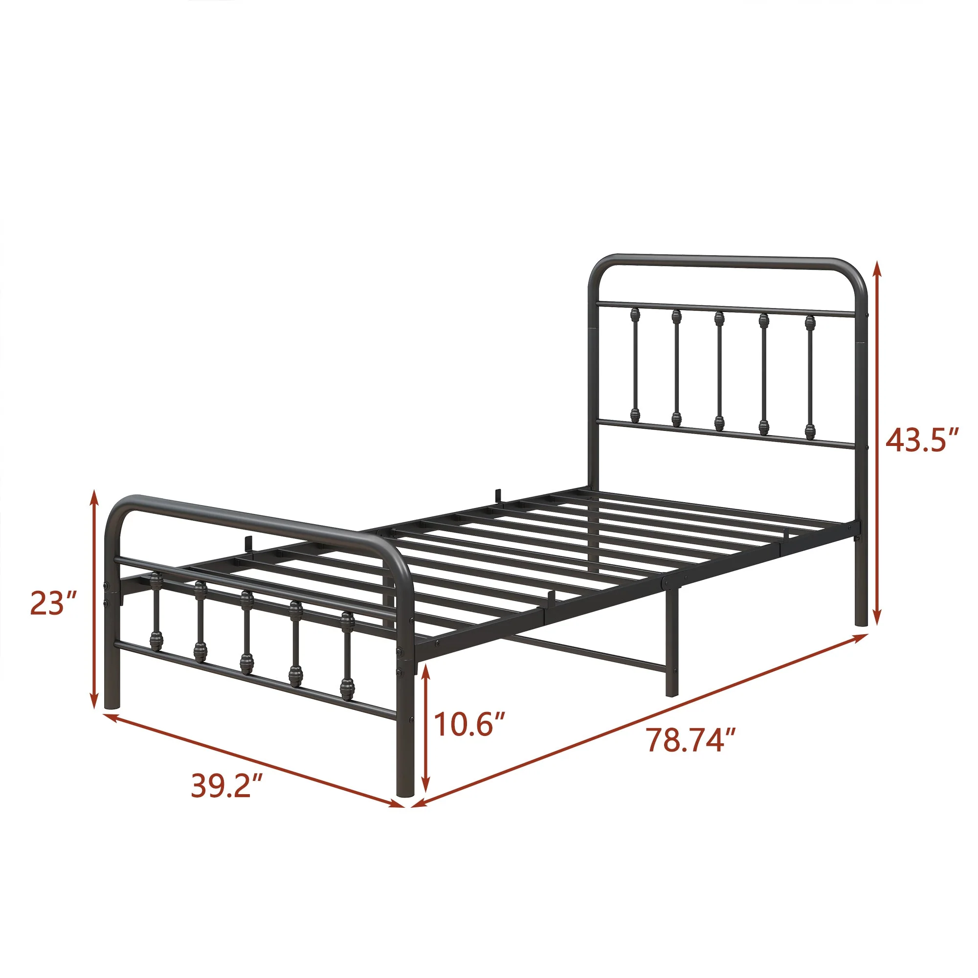 Tara Victorian-Style Steel Bed Frame - Image 10
