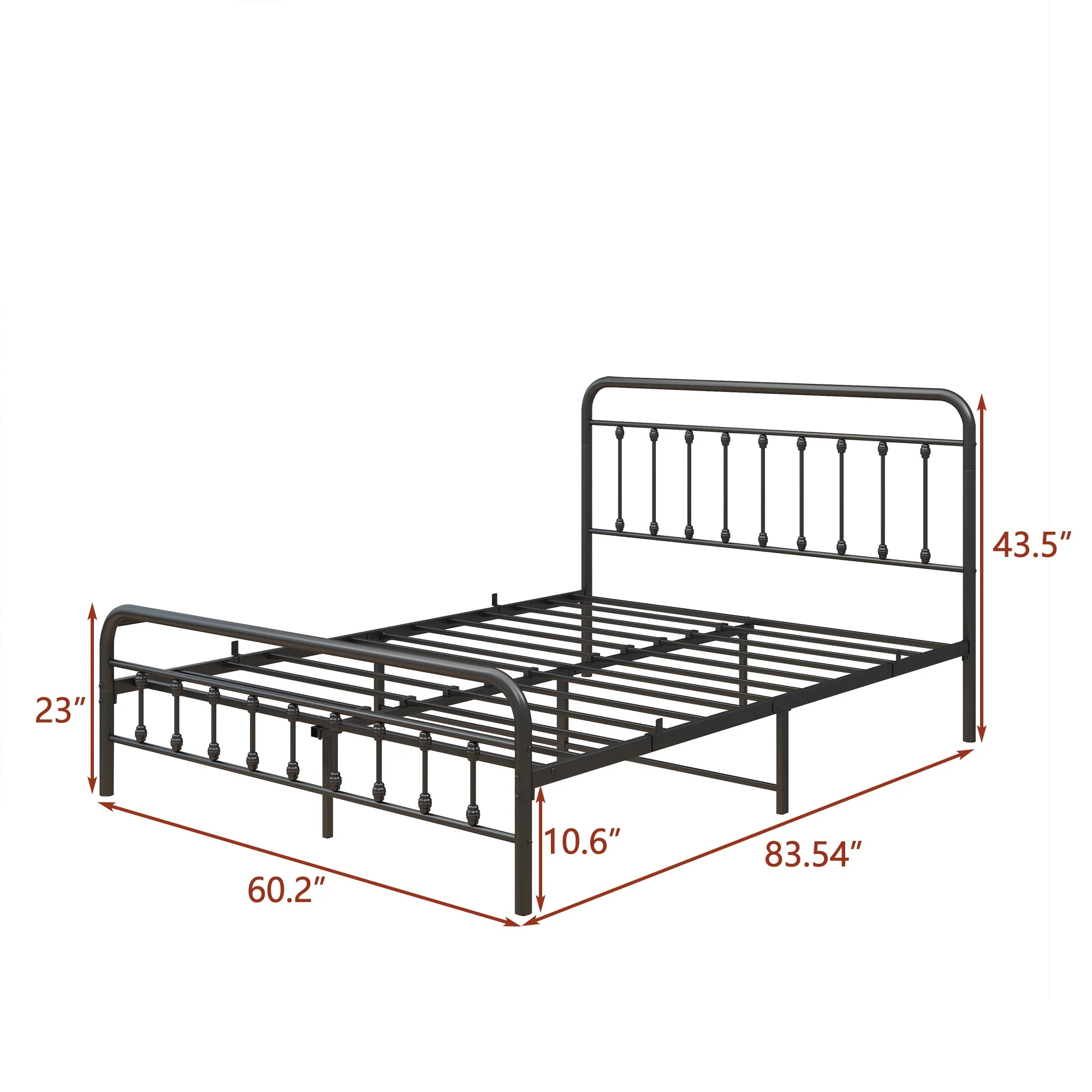 Tara Victorian-Style Steel Bed Frame - Image 12