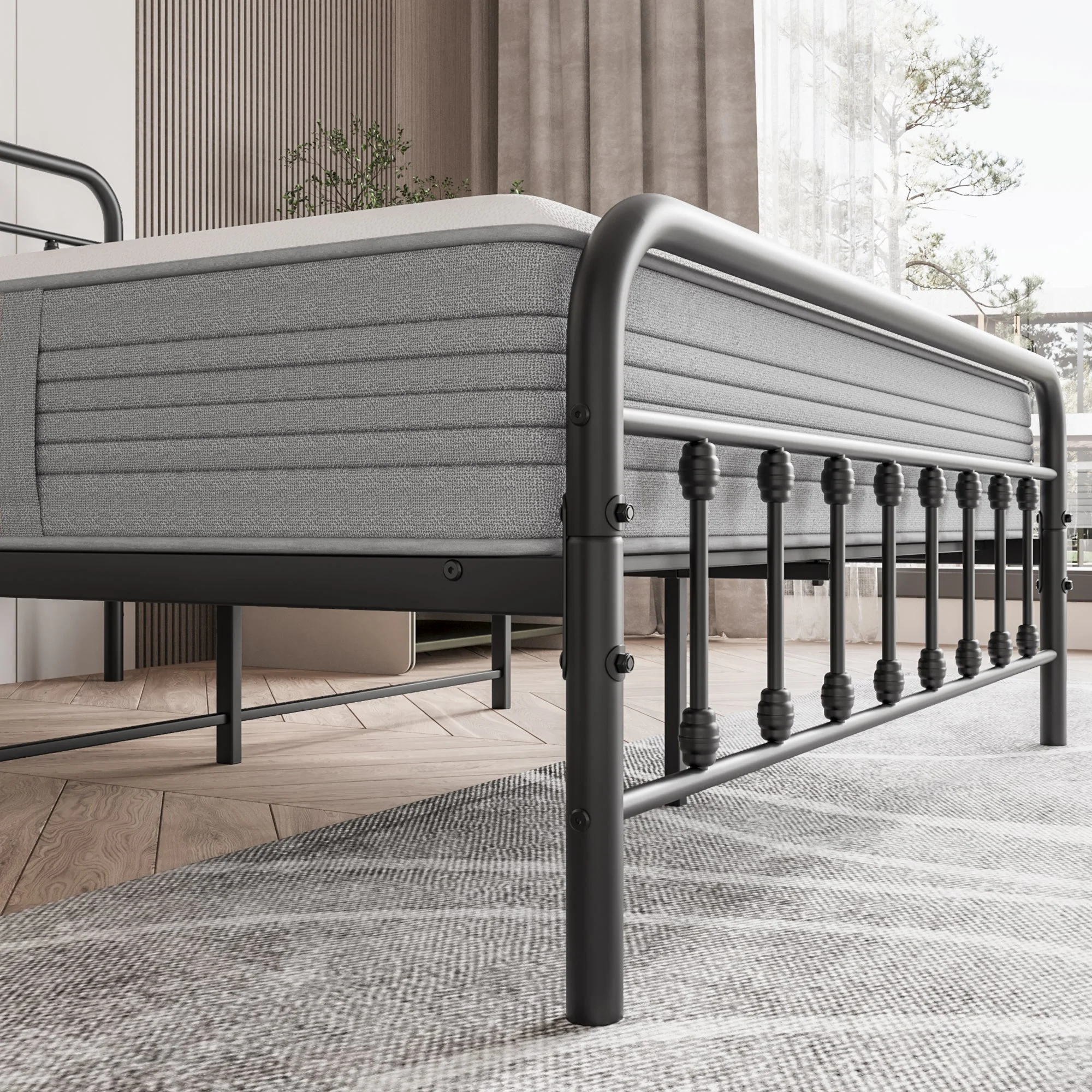 Tara Victorian-Style Steel Bed Frame - Image 5