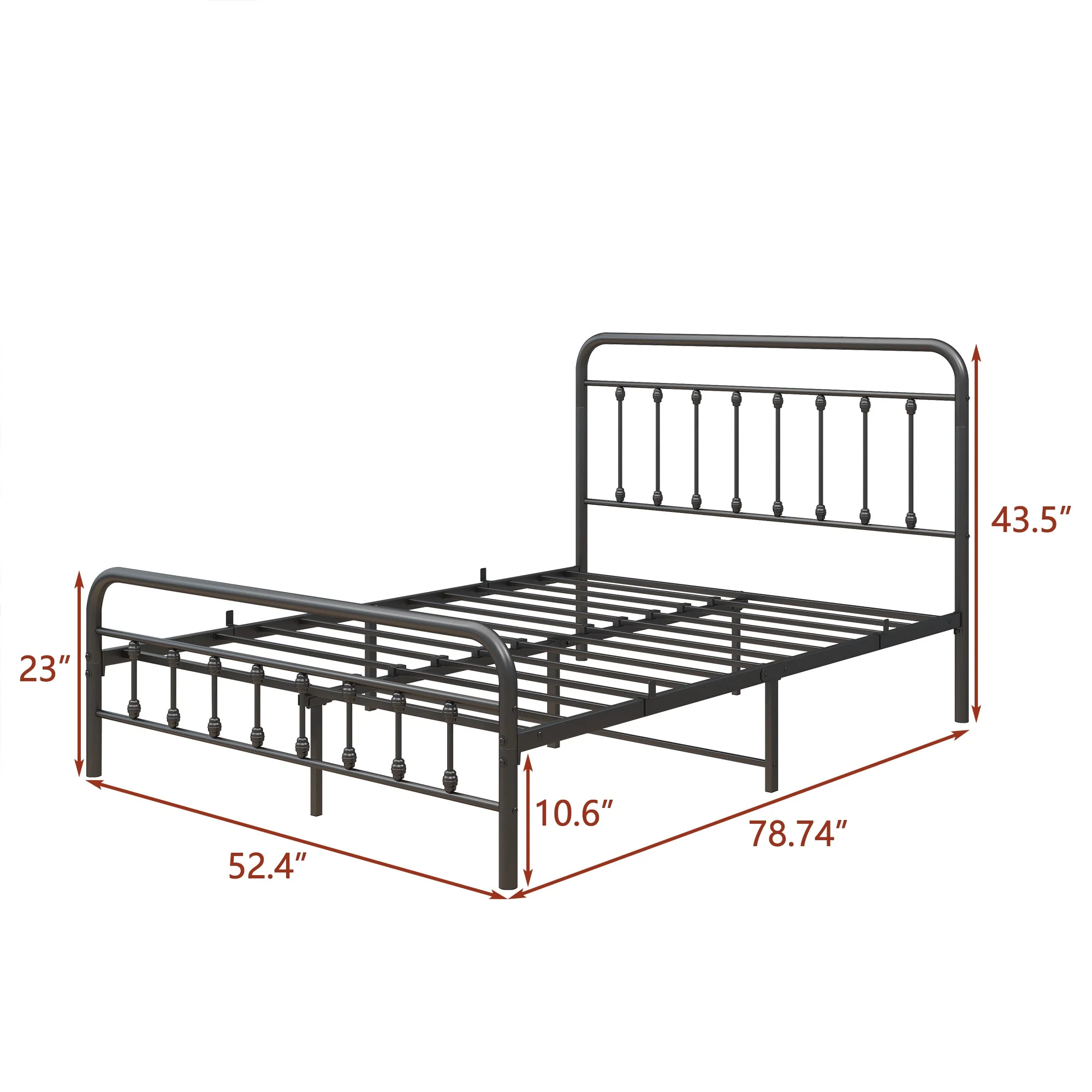 Tara Victorian-Style Steel Bed Frame - Image 9
