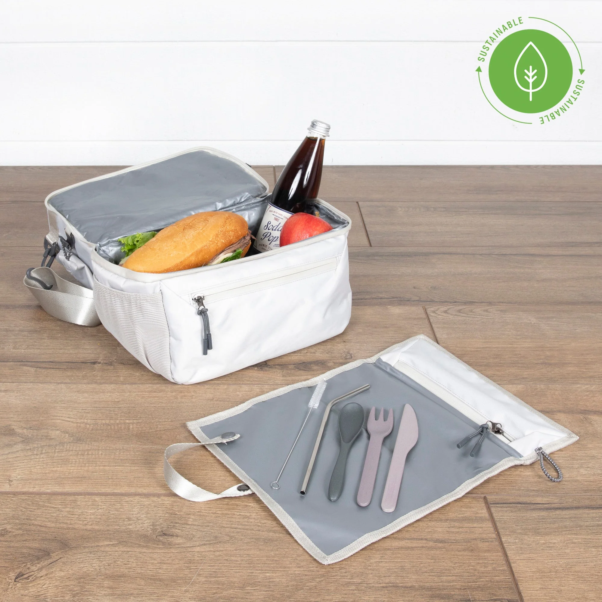 Tarana Recycled Lunch Bag Cooler with Utensils - Image 2