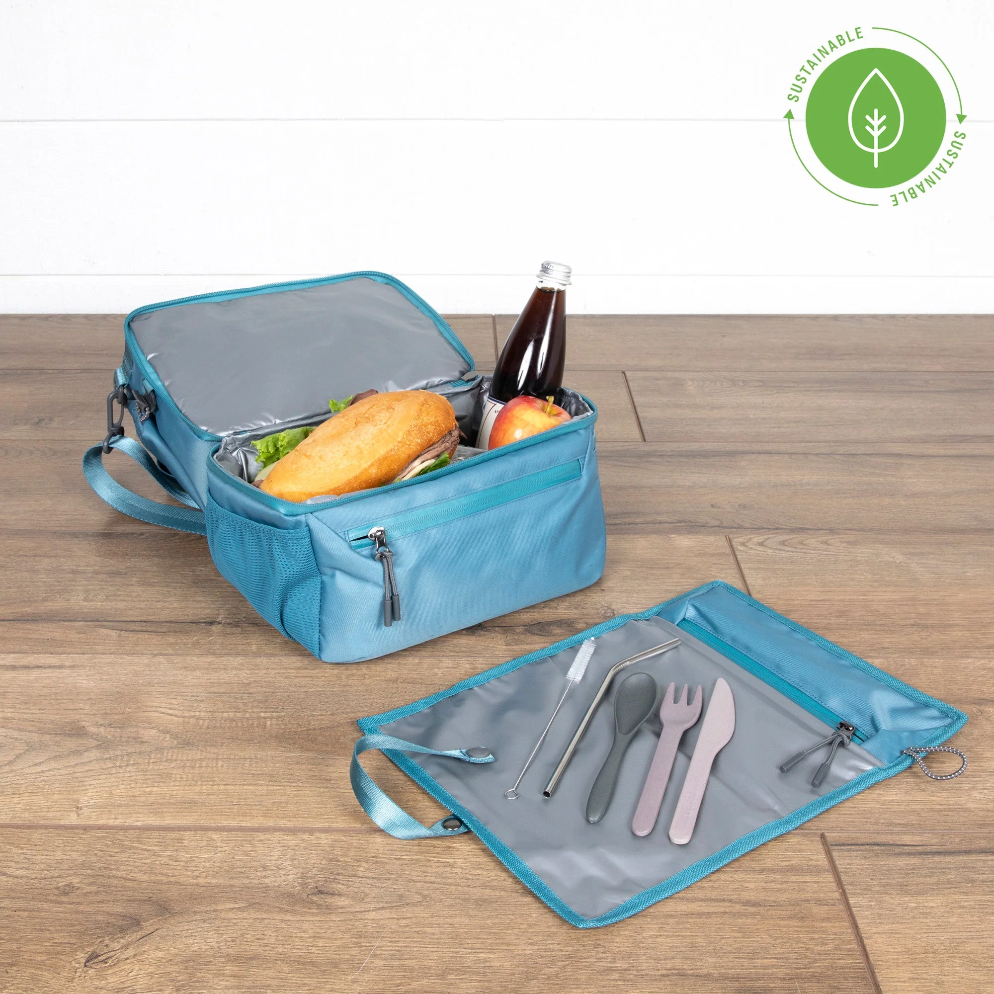 Tarana Recycled Lunch Bag Cooler with Utensils - Image 34