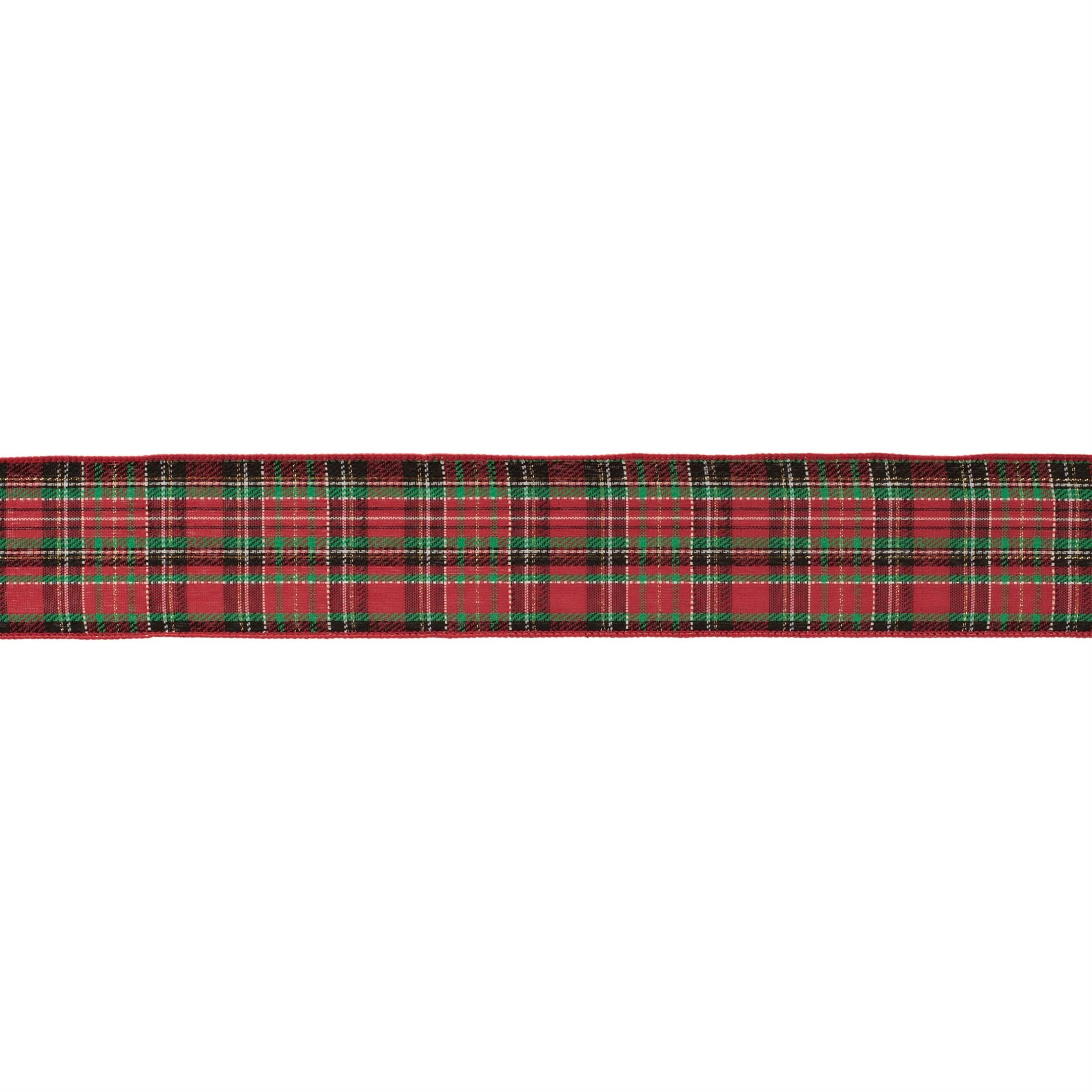 Tartan plaid wired ribbon (set of 2)