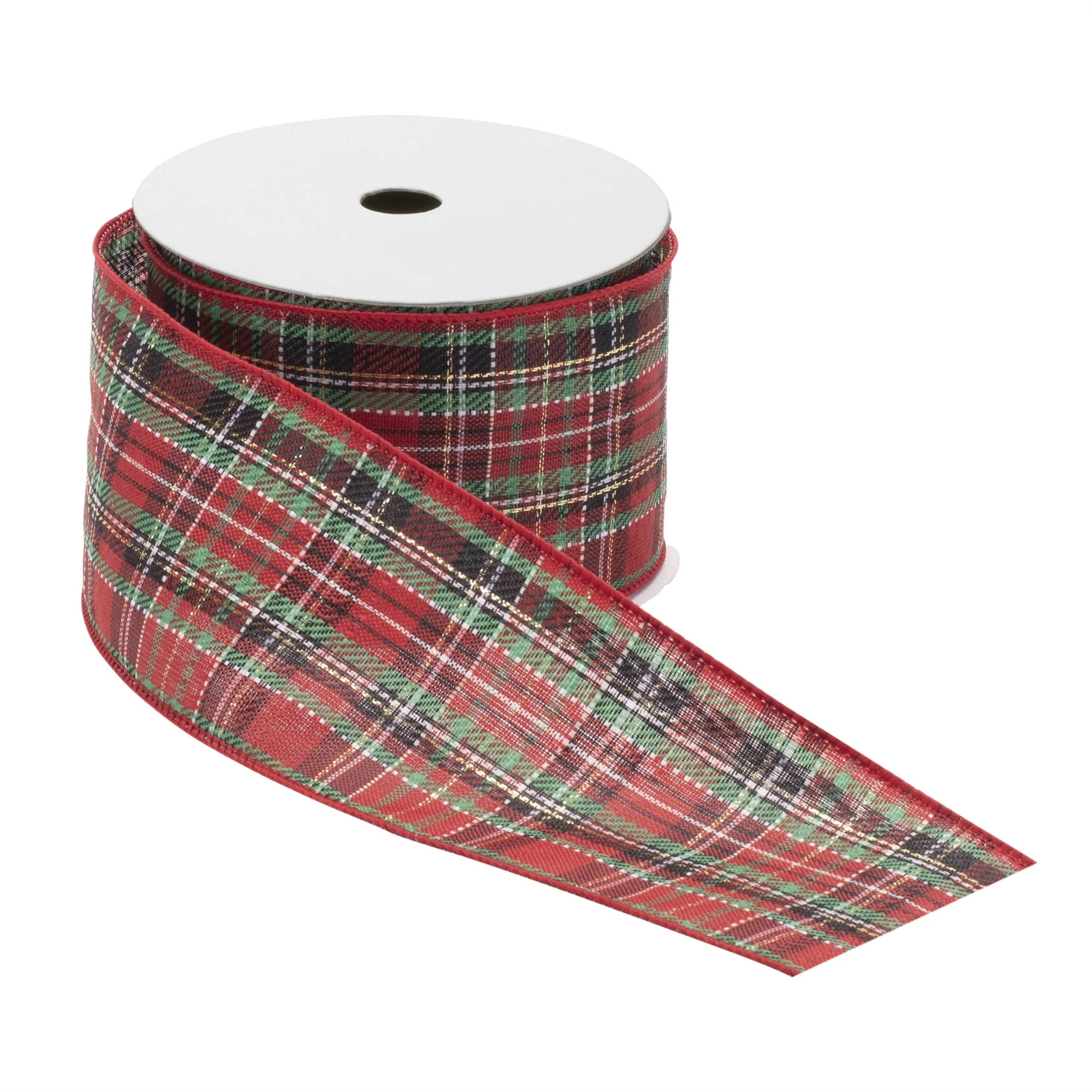 Tartan plaid wired ribbon (set of 2) - Image 2