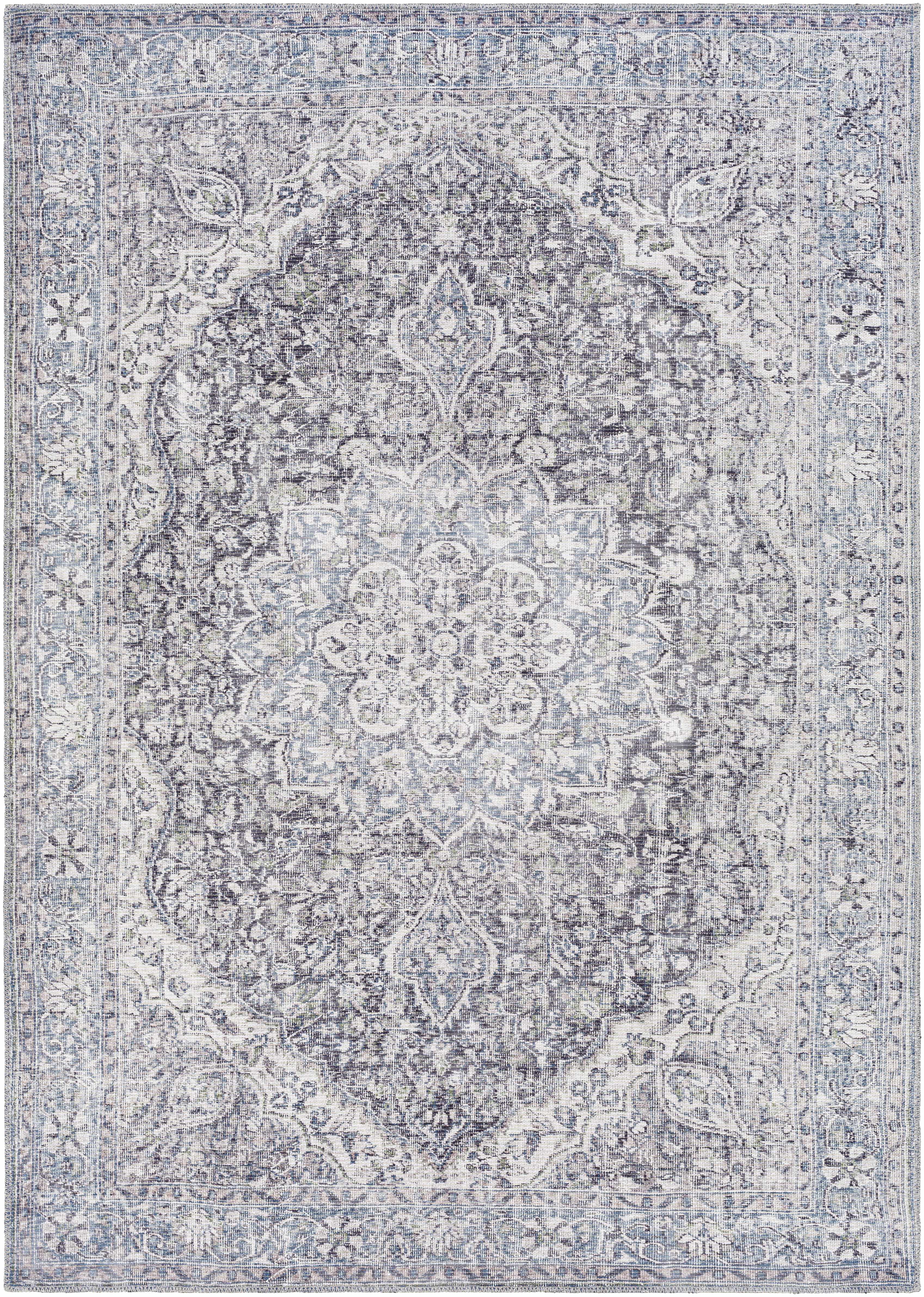 Tavas Blue Persian Style Washable Rug - Clearance - Image 11