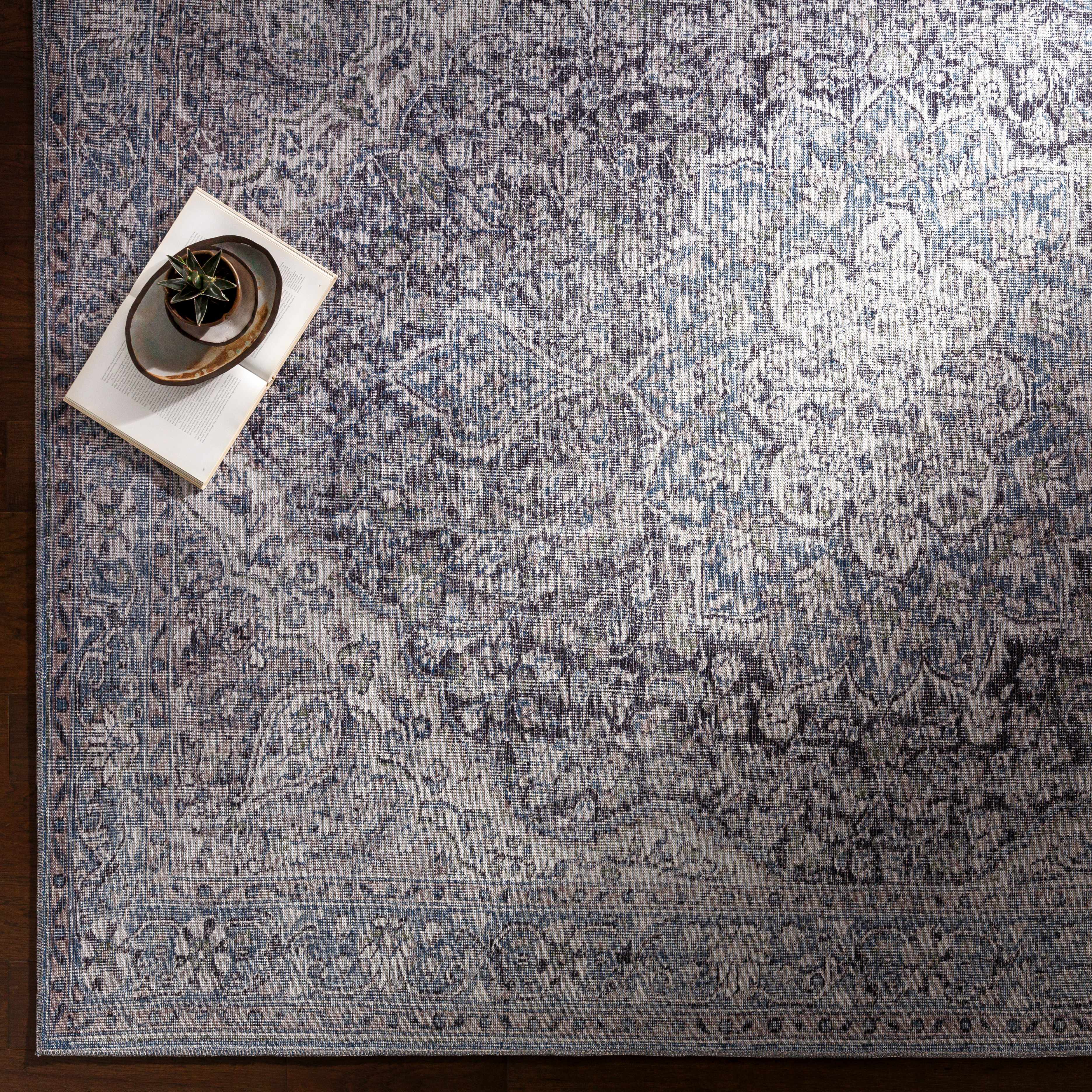 Tavas Blue Persian Style Washable Rug - Clearance - Image 12