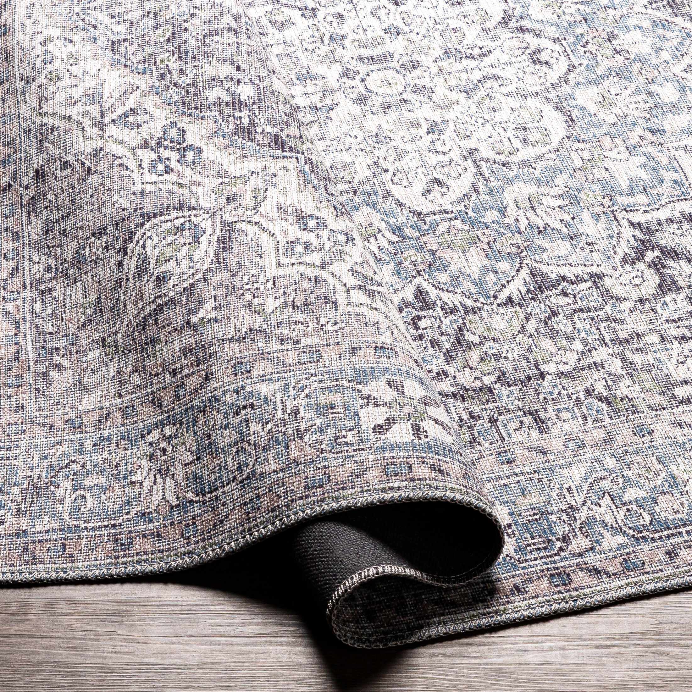 Tavas Blue Persian Style Washable Rug - Clearance - Image 7