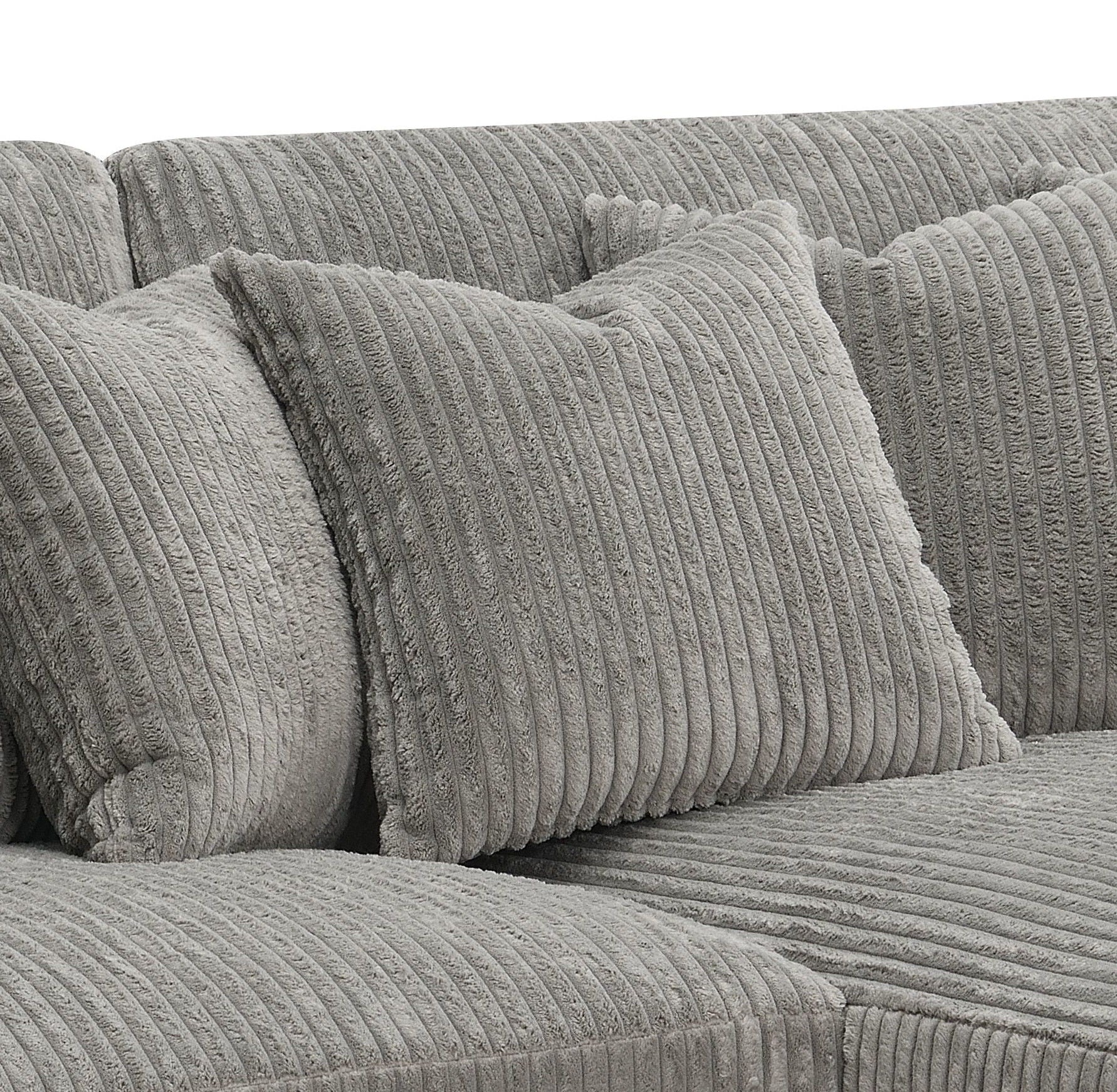 Tavia - Reversible Sectional Sofa With 6 Pillows - Gray - Image 3