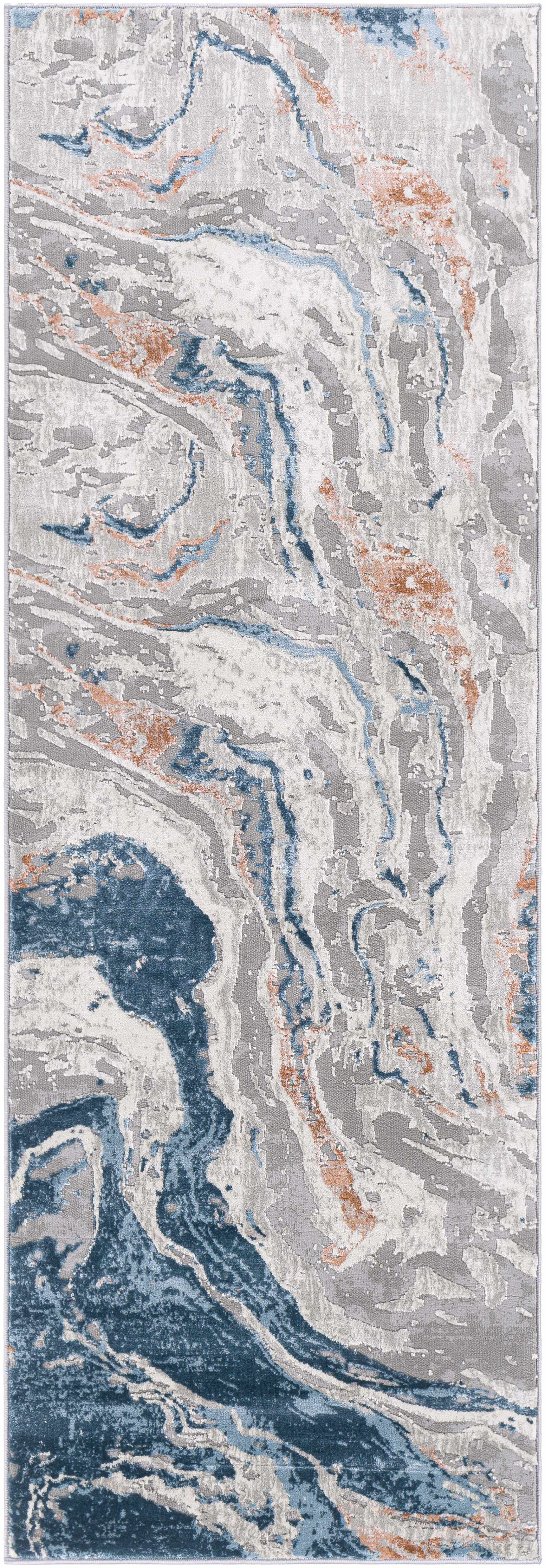 Tayport Blue Marble Rug - Clearance - Image 3