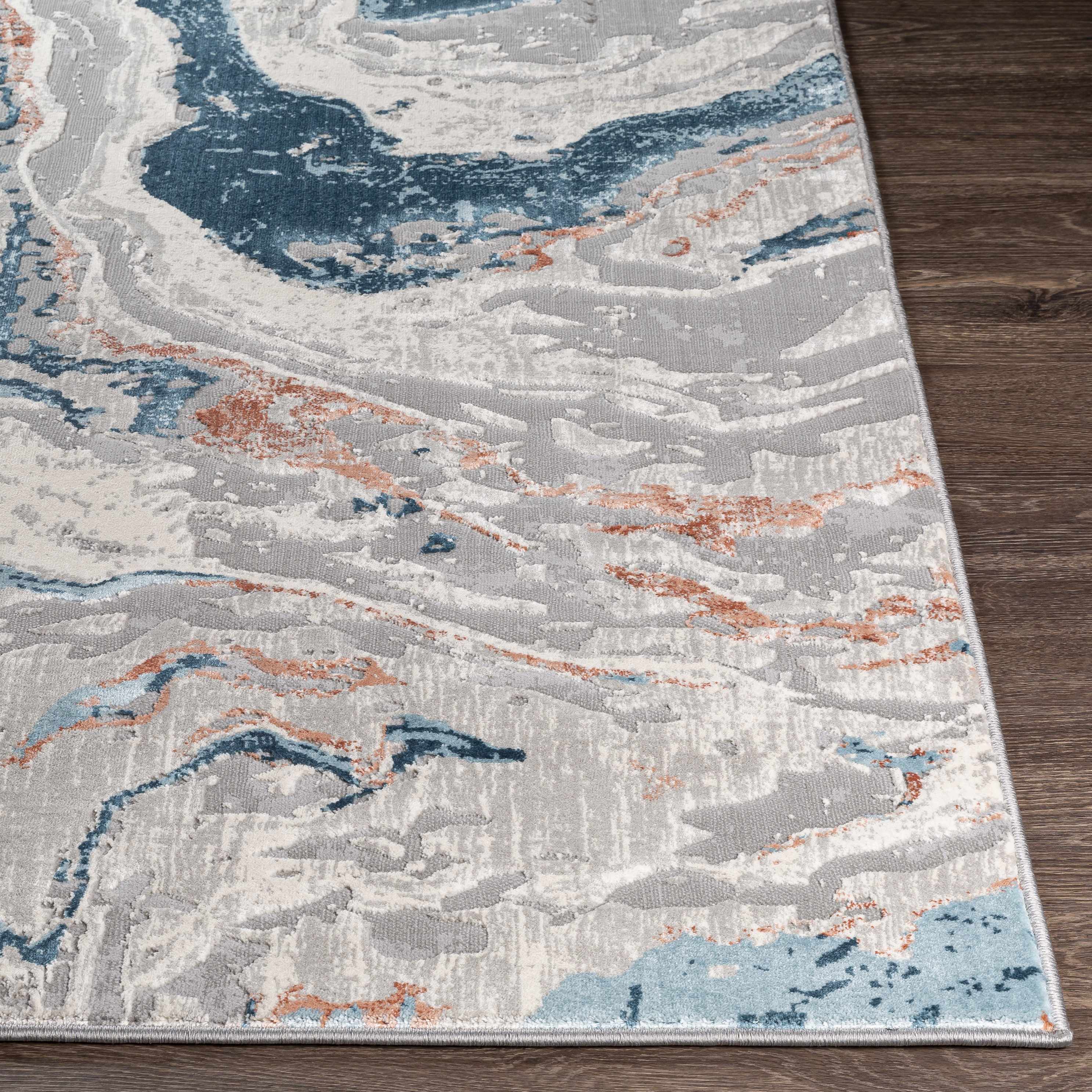 Tayport Blue Marble Rug - Clearance - Image 8