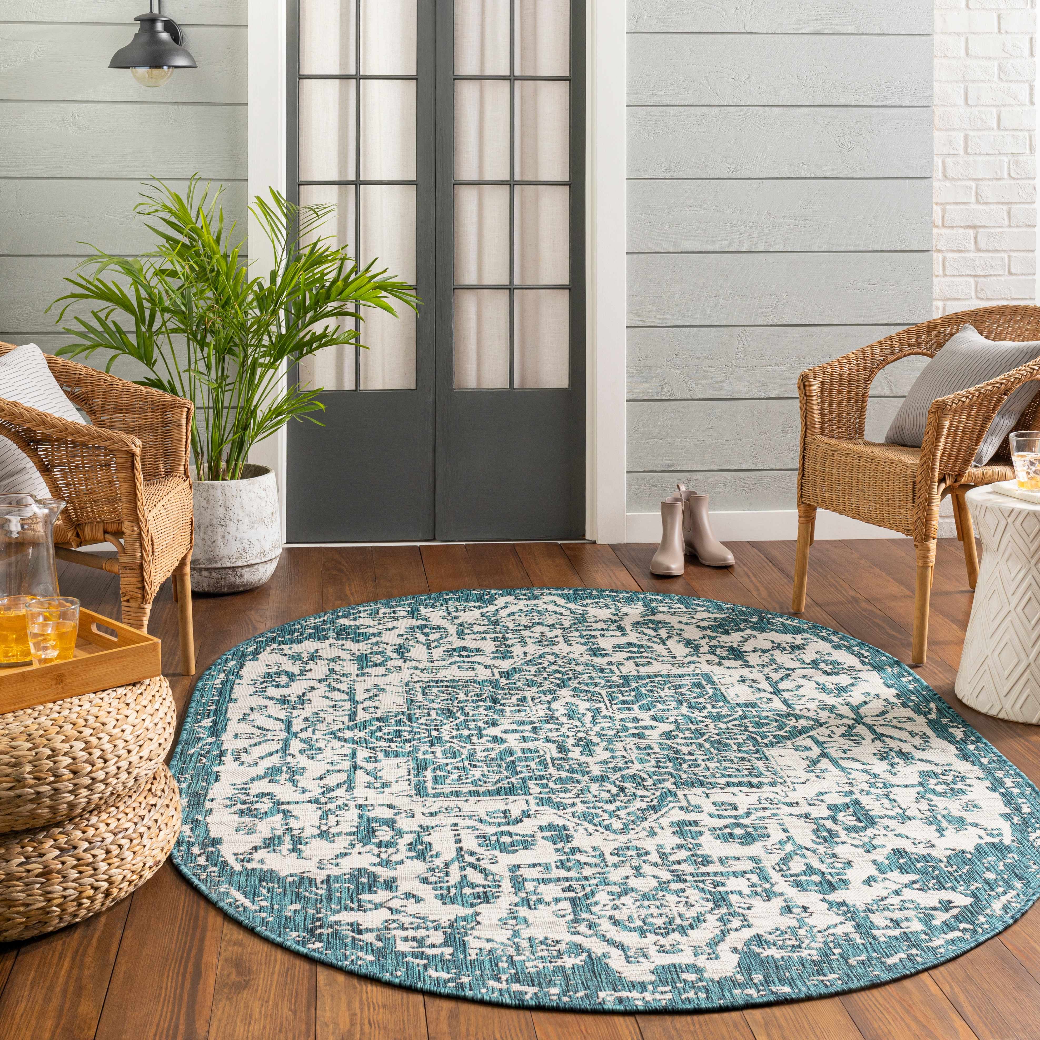 Teal Kilmacolm Indoor & Outdoor Area Rug - Clearance - Image 18