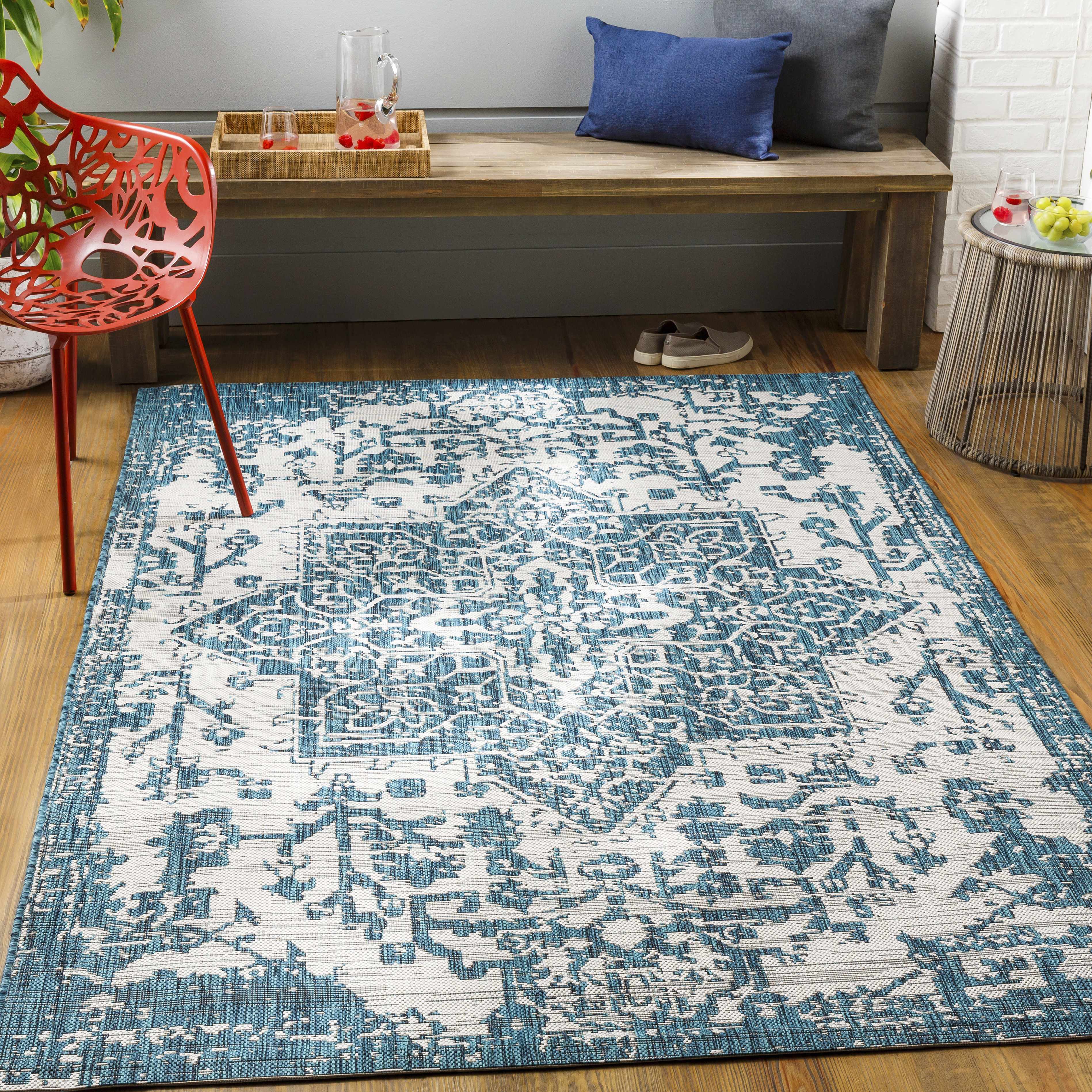 Teal Kilmacolm Indoor & Outdoor Area Rug - Clearance - Image 3