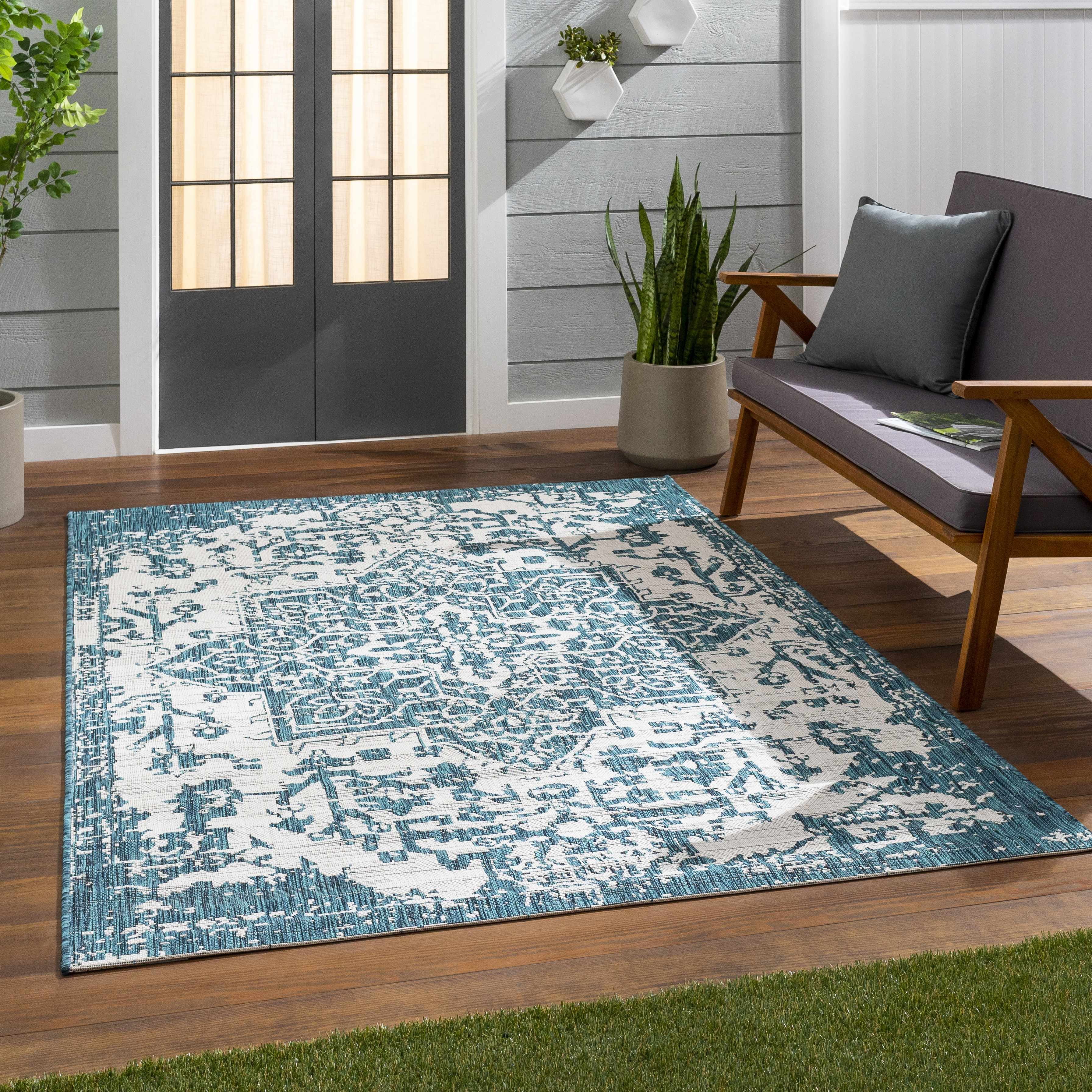 Teal Kilmacolm Indoor & Outdoor Area Rug - Clearance - Image 6