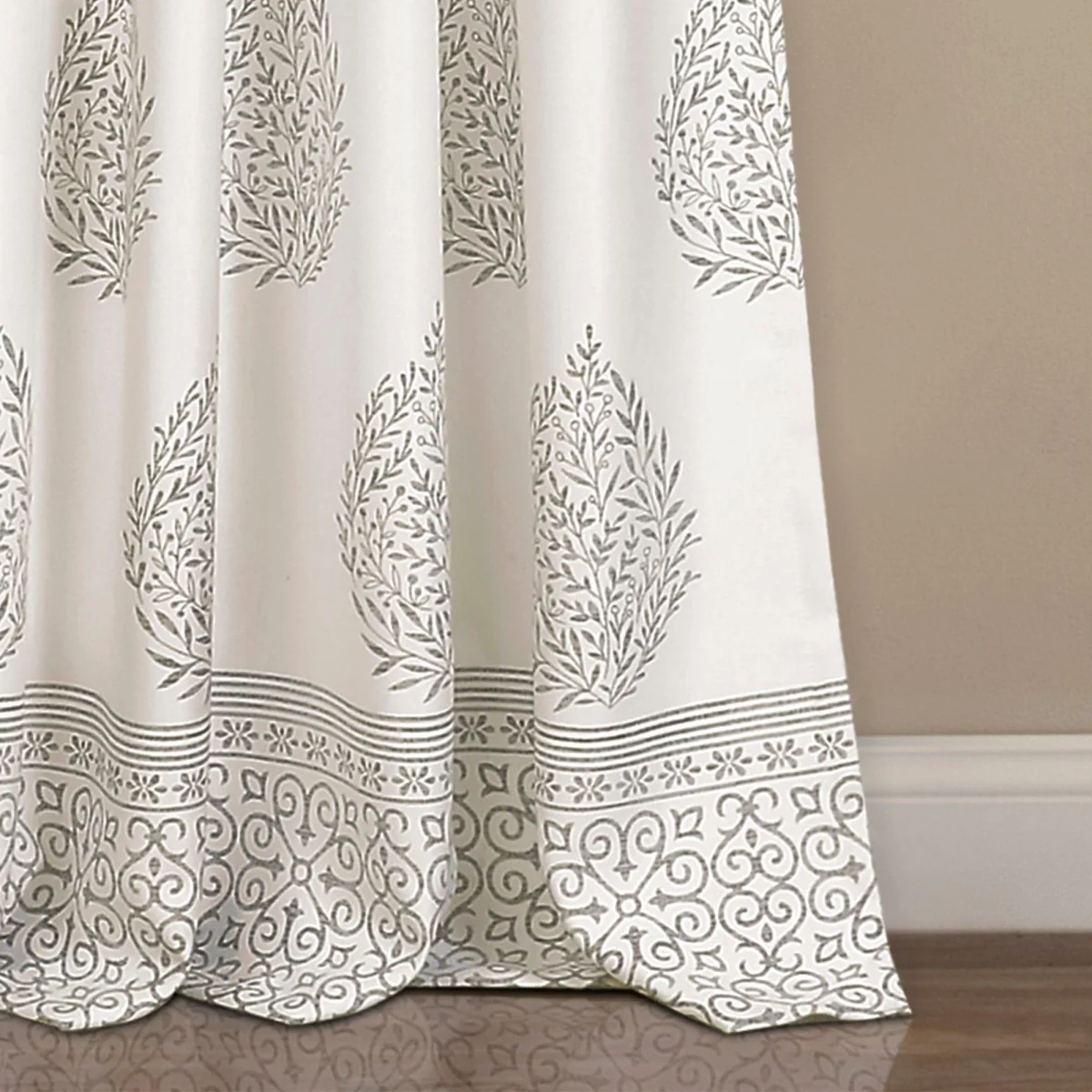 Teardrop Leaf Light Filtering Window Curtain Panel Set - Image 7