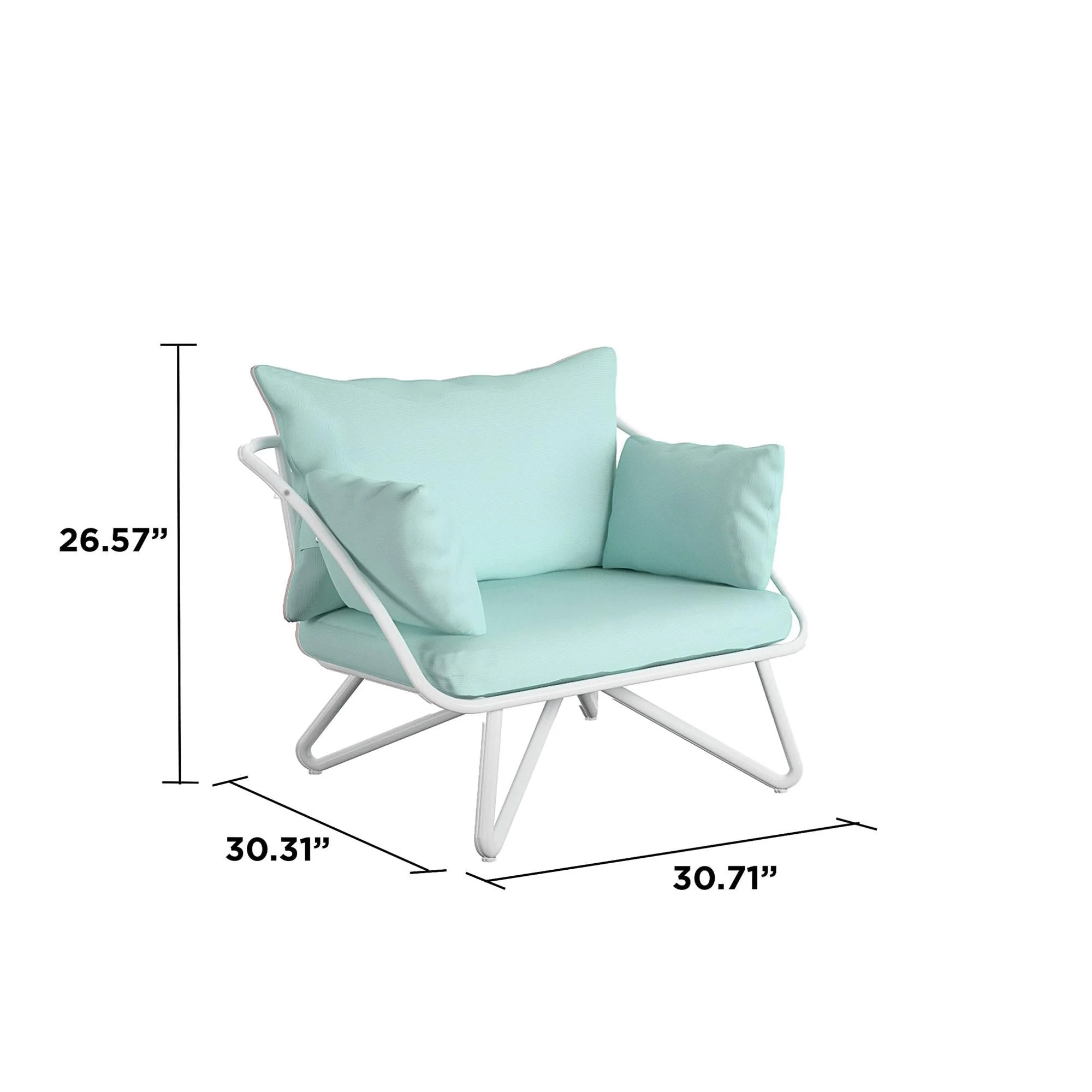 Teddi Outdoor Lounge Chairs Set (Set of 2) - Aqua - Image 2
